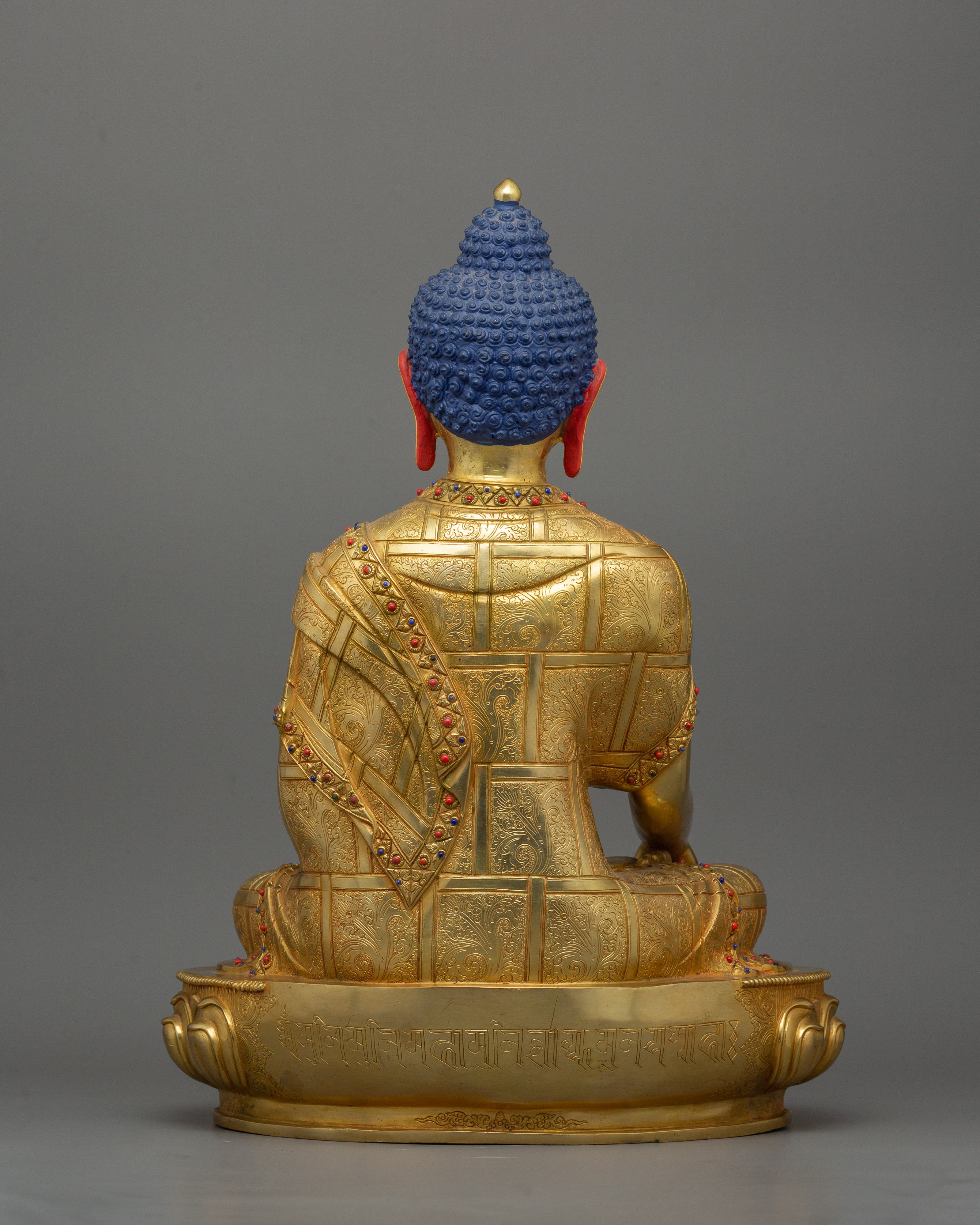 Enlightened Buddha Siddhartha Gautama Statue | 24k Gold Gilded Sculpture