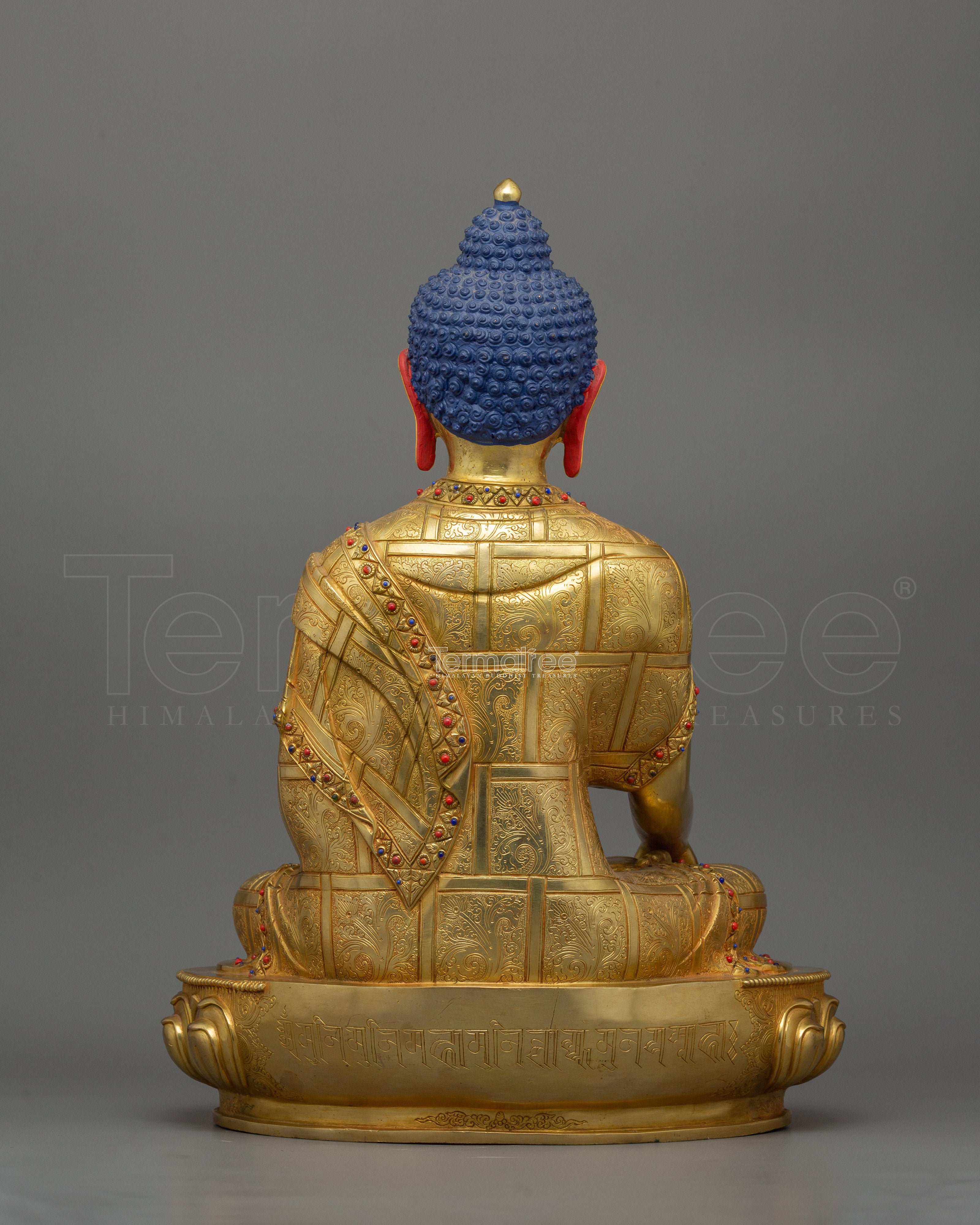 Enlightened Buddha Siddhartha Gautama Statue | 24k Gold Gilded Sculpture