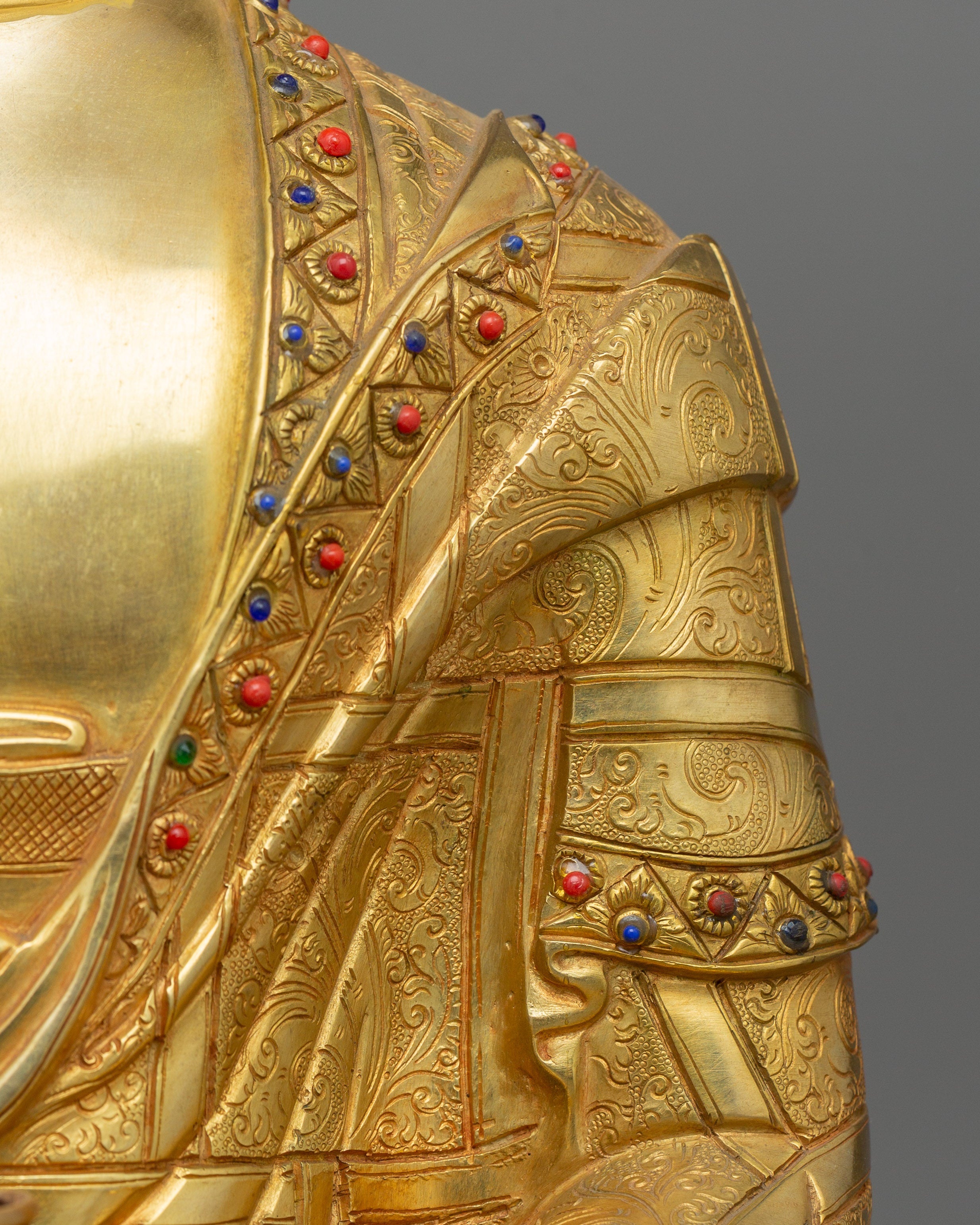 Enlightened Buddha Siddhartha Gautama Statue | 24k Gold Gilded Sculpture