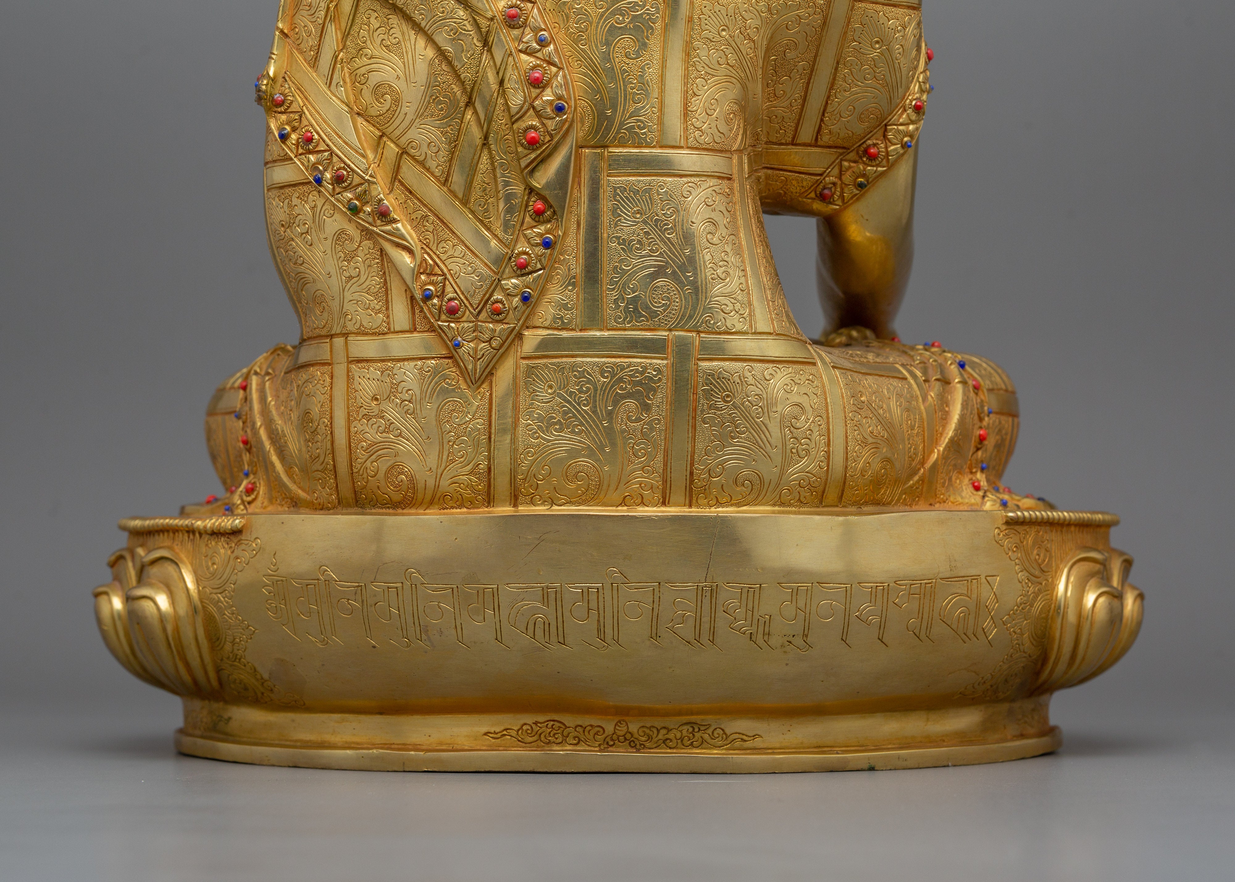 Enlightened Buddha Siddhartha Gautama Statue | 24k Gold Gilded Sculpture