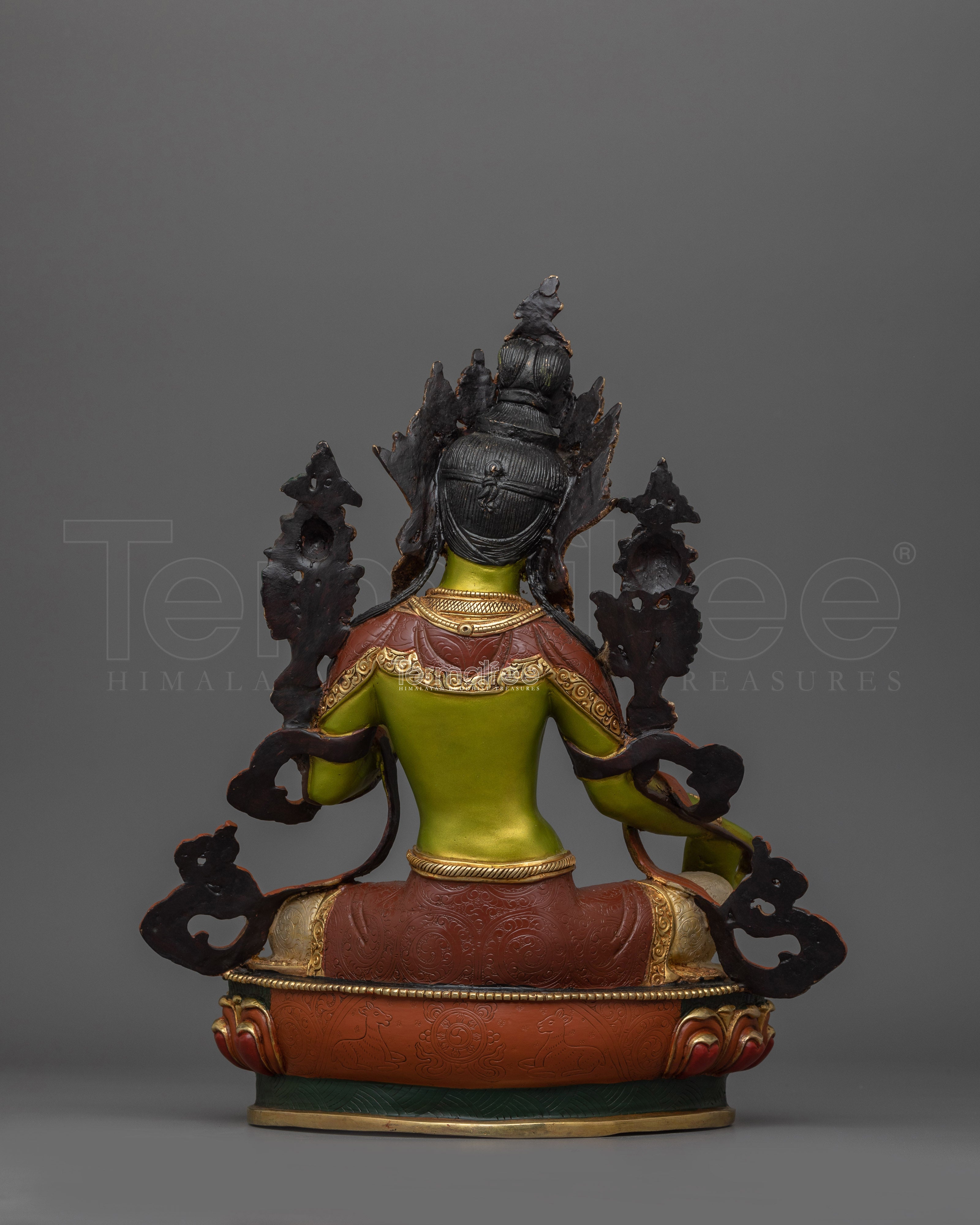 Green Tara the Goddess of Compassion and Protection Statue | Tibetan Spiritual Decor