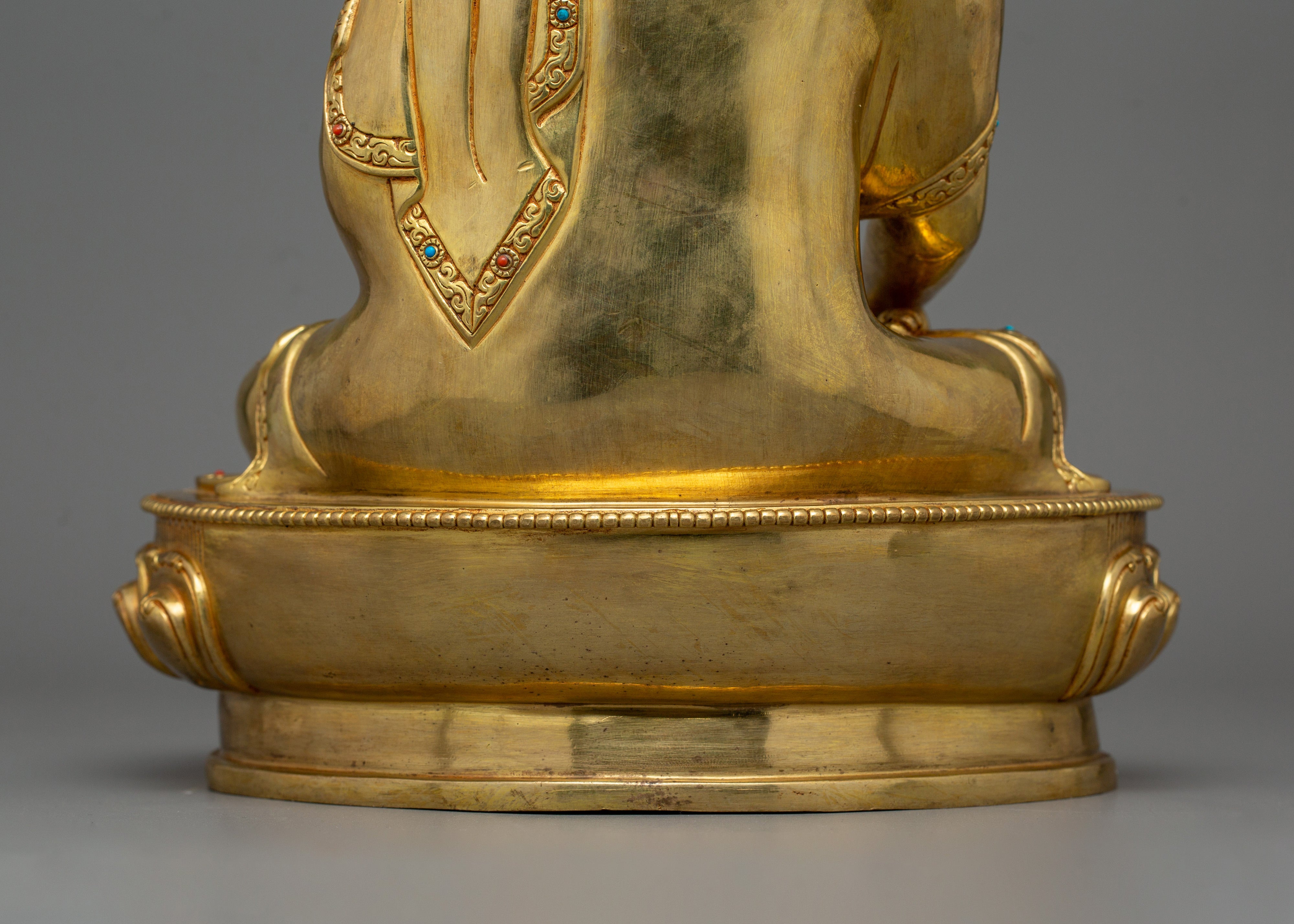 Historical Gautama Buddha Figurine | 24K Gold Gilded Shakyamuni Buddha Sculpture