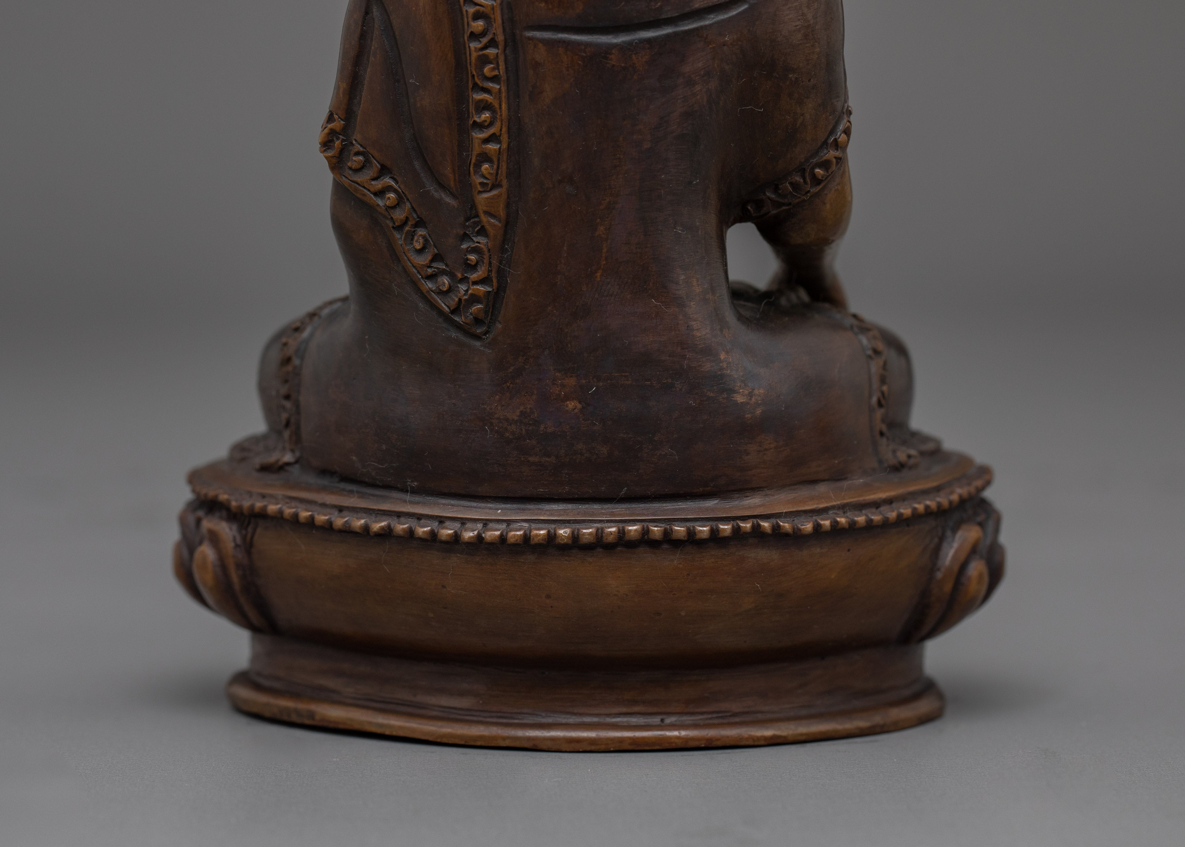 Oxidized Copper Shakyamuni Buddha Figurine | Tibetan Buddhism Sacred Decor