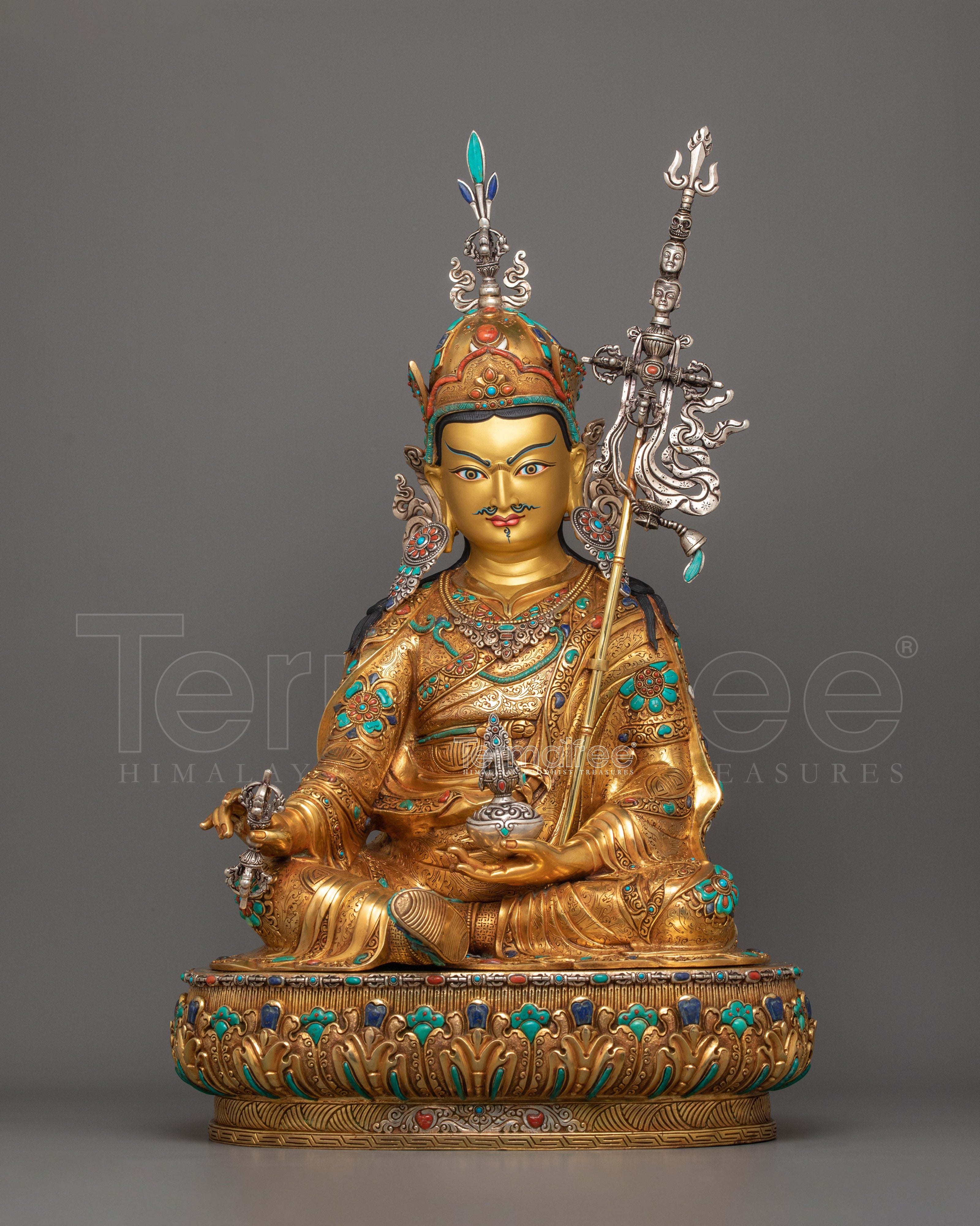 Tibetan Guru Padmasambhava Figurine | The Lotus-Born Master Handcrafted Statue