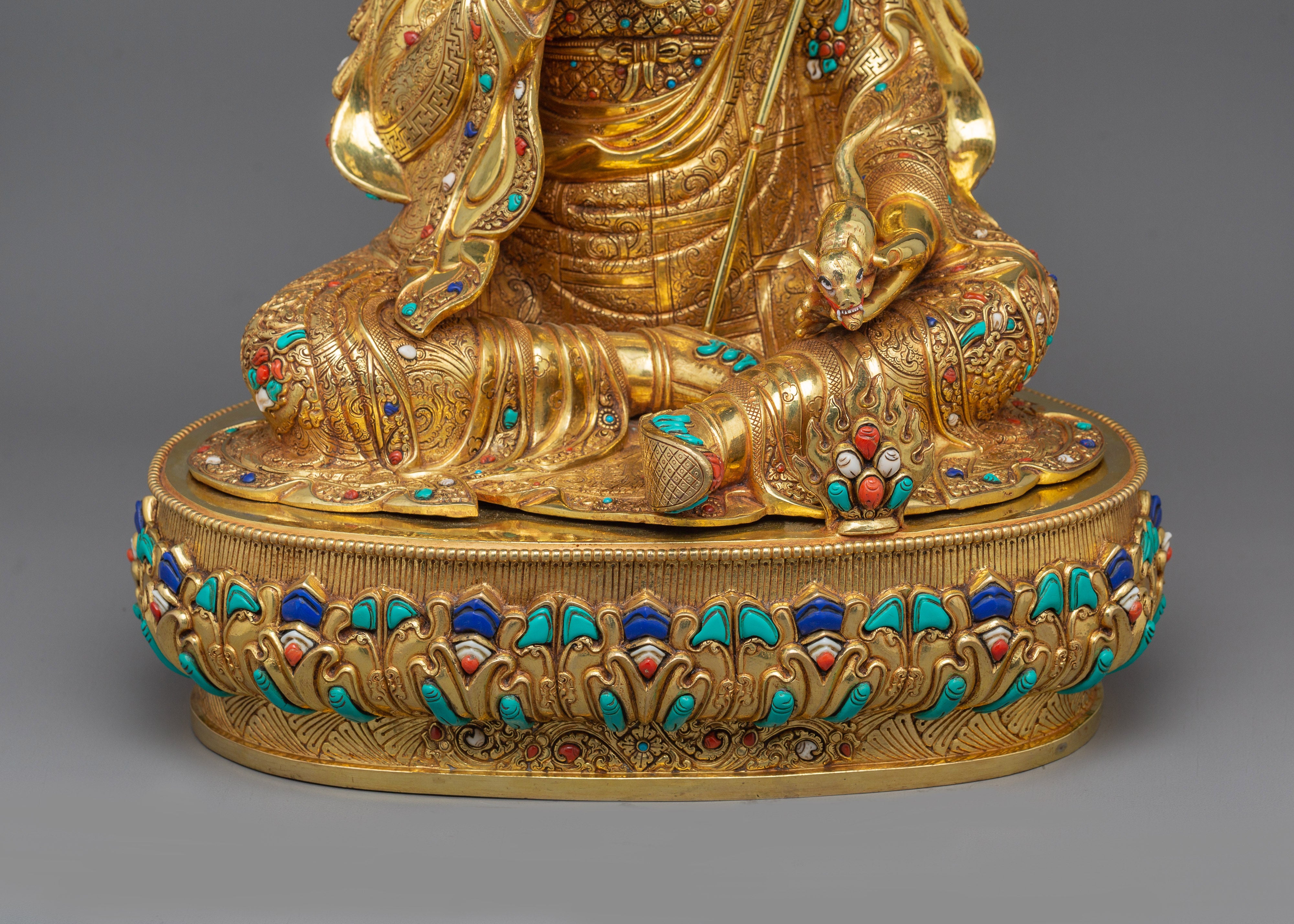 Buddhist Semi-Wrathful Guru Norla Statue | Symbol Wealth and Prosperity