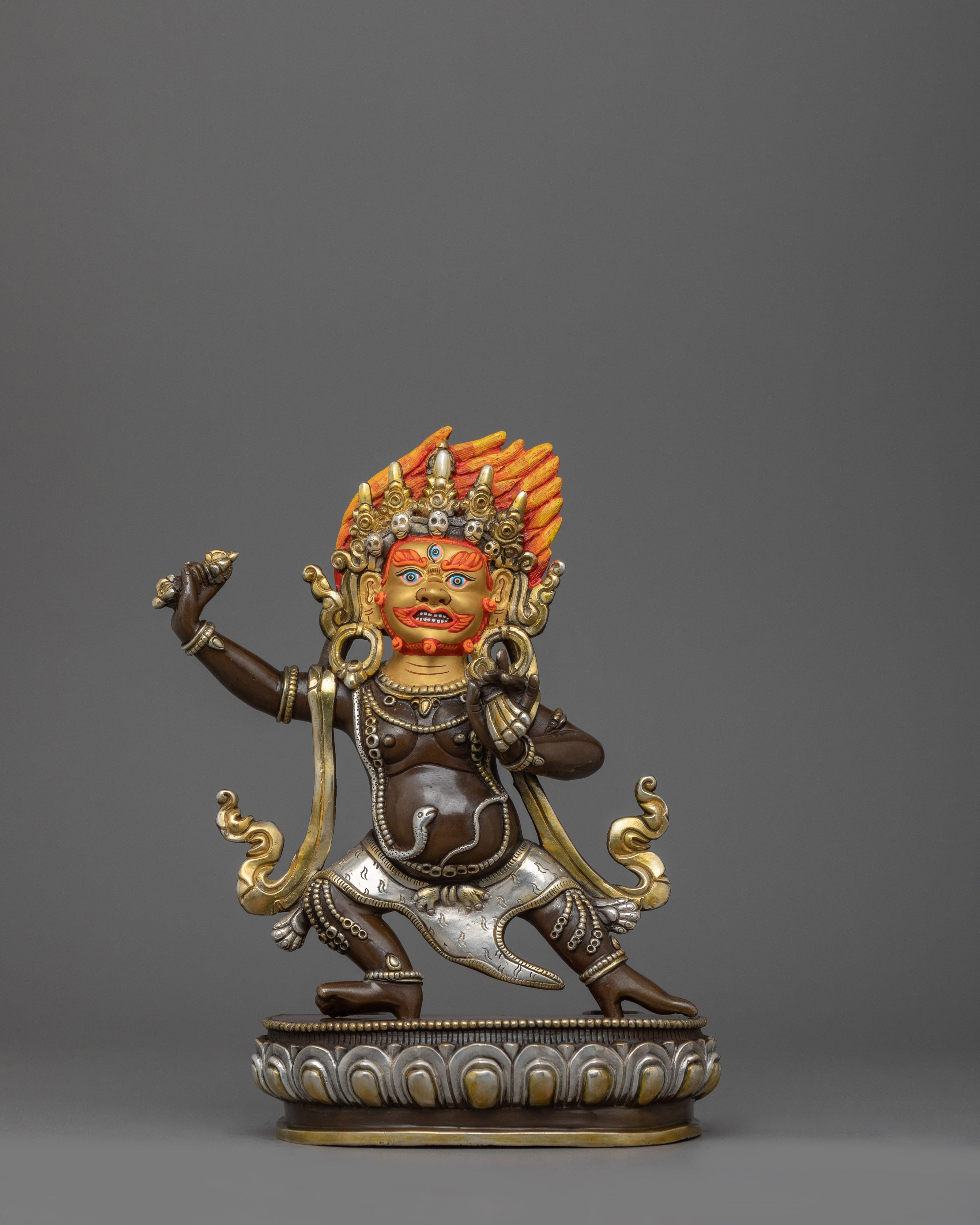 Traditional Vajrapani Copper Figurine | Symbol of Protection and Spiritual Strength