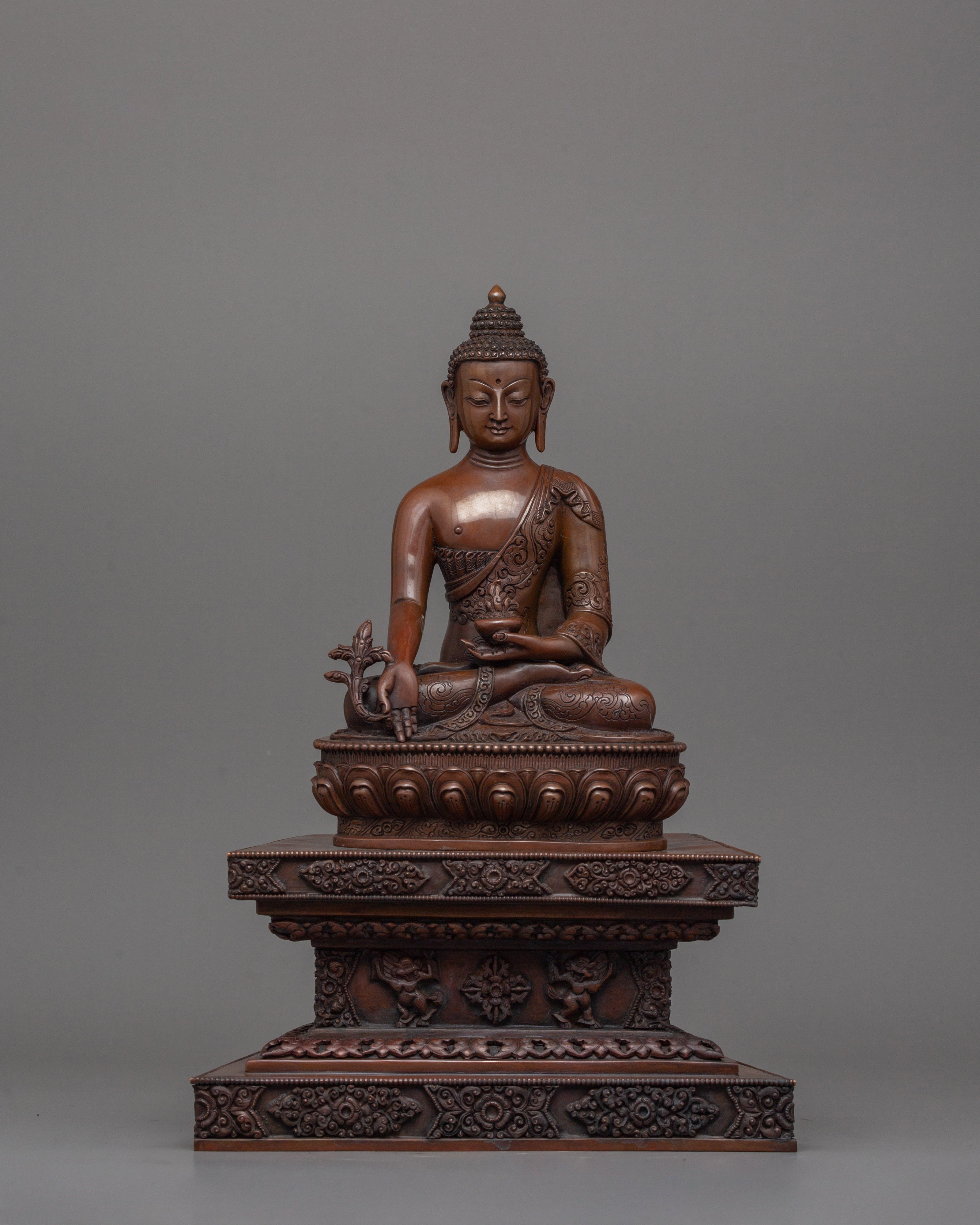 Himalayan Healing Buddha Figurine | Nepalese Traditional Art of Bhaishajyaguru