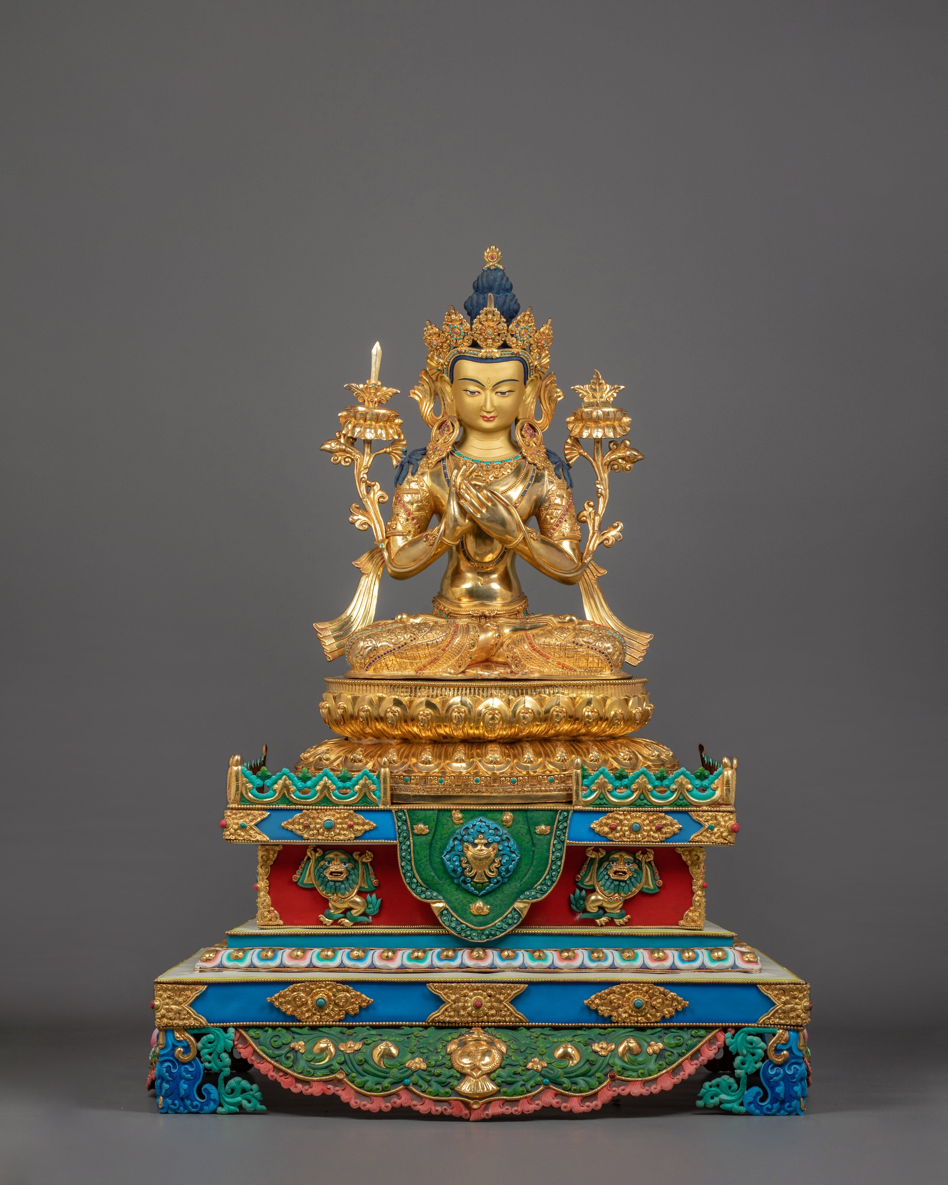 Bodhisattva Deity Manjushri Sculpture | Represents Supreme Wisdom