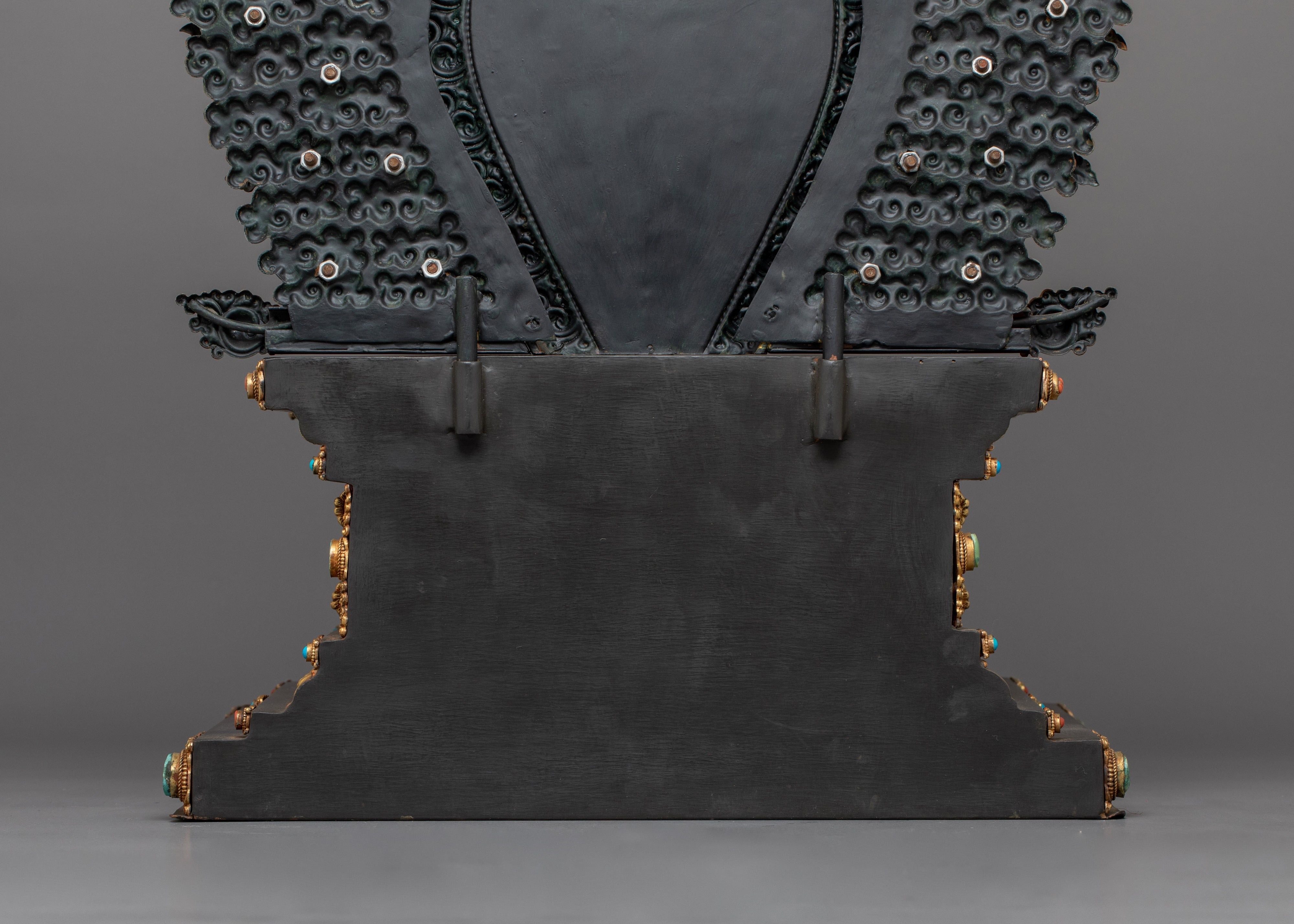 Hand Carved Gemstones Throne For Statue | Symbol of Reverence and Divinity