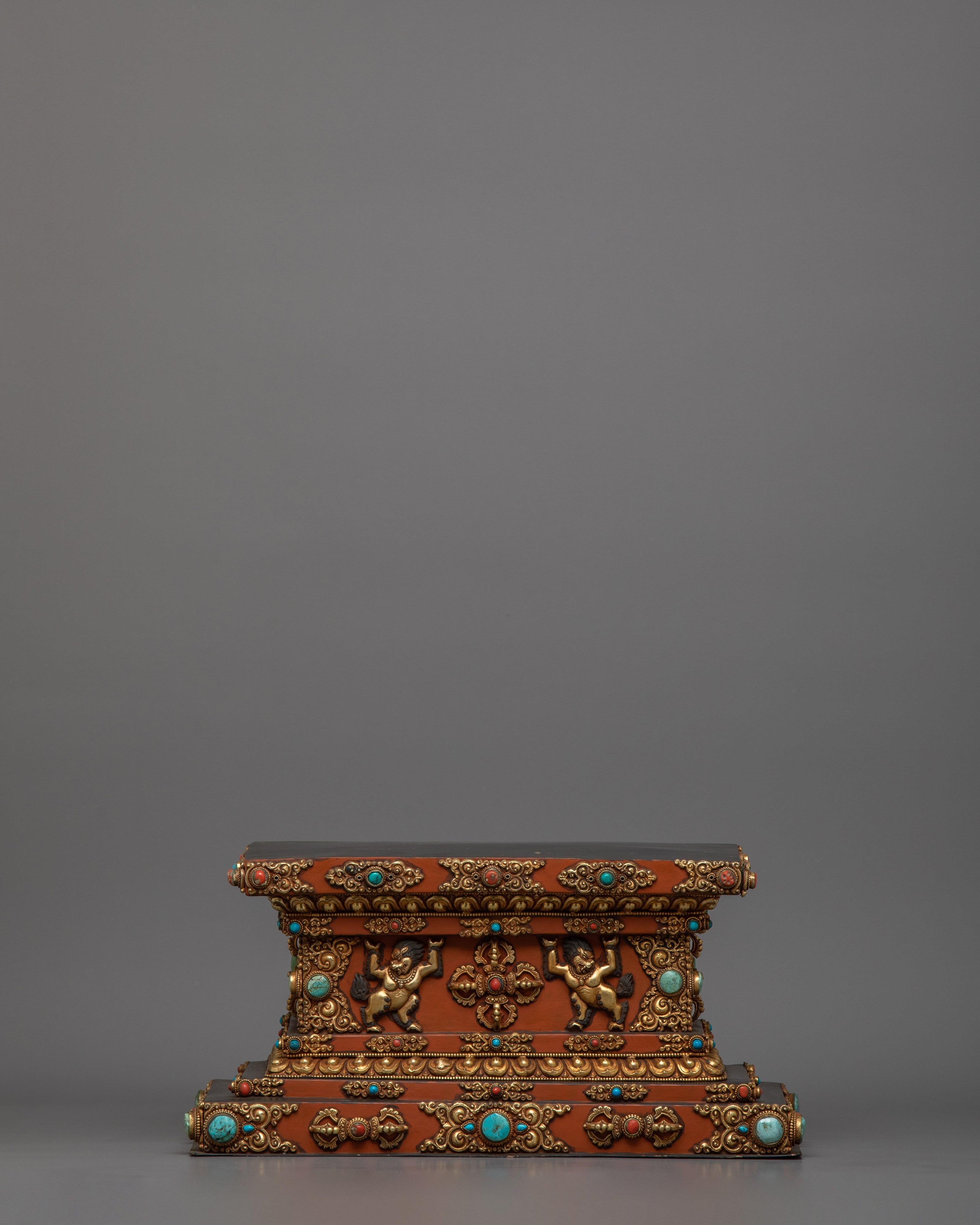 Hand Carved Gemstones Throne For Statue | Symbol of Reverence and Divinity