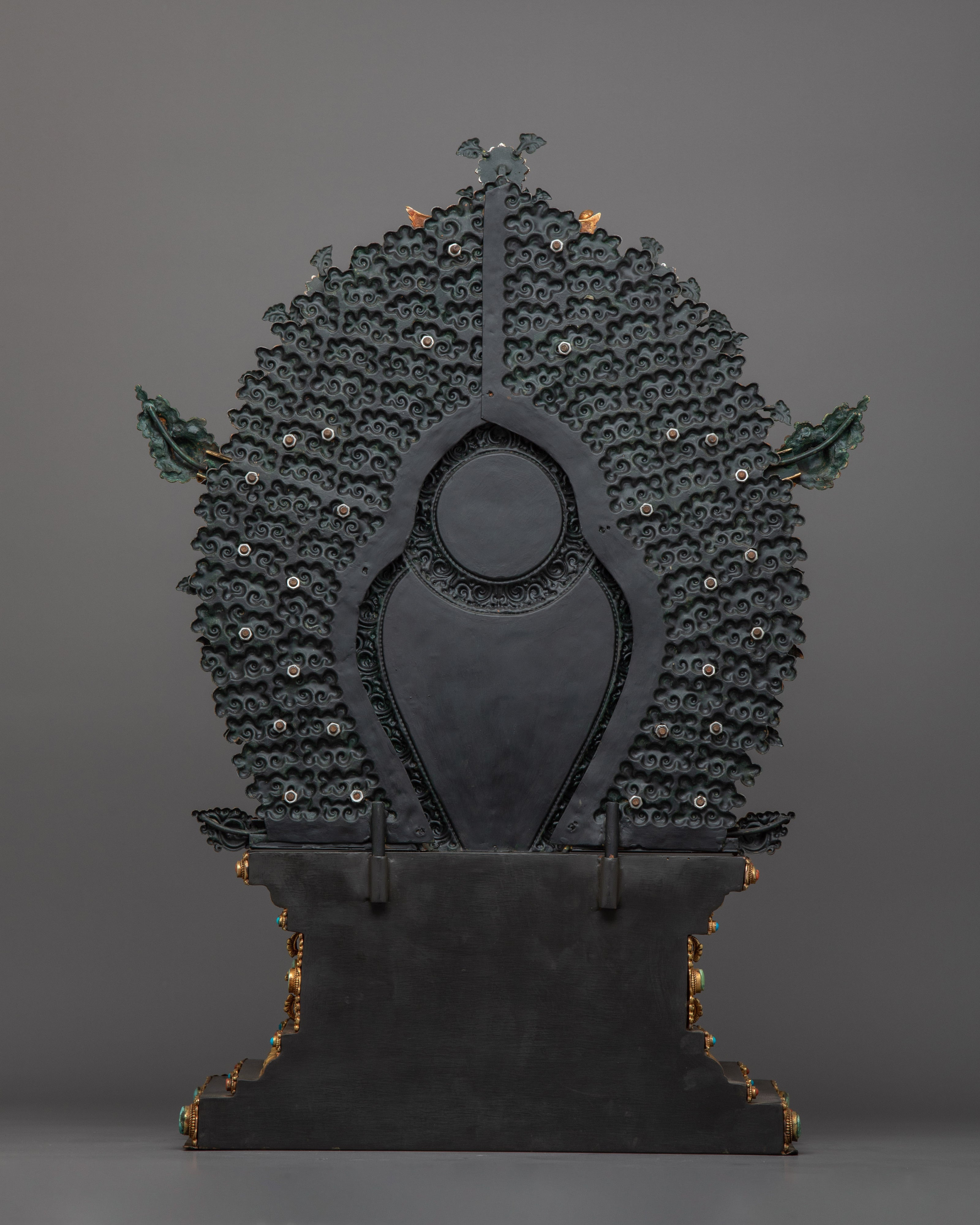 Hand Carved Gemstones Throne For Statue | Symbol of Reverence and Divinity