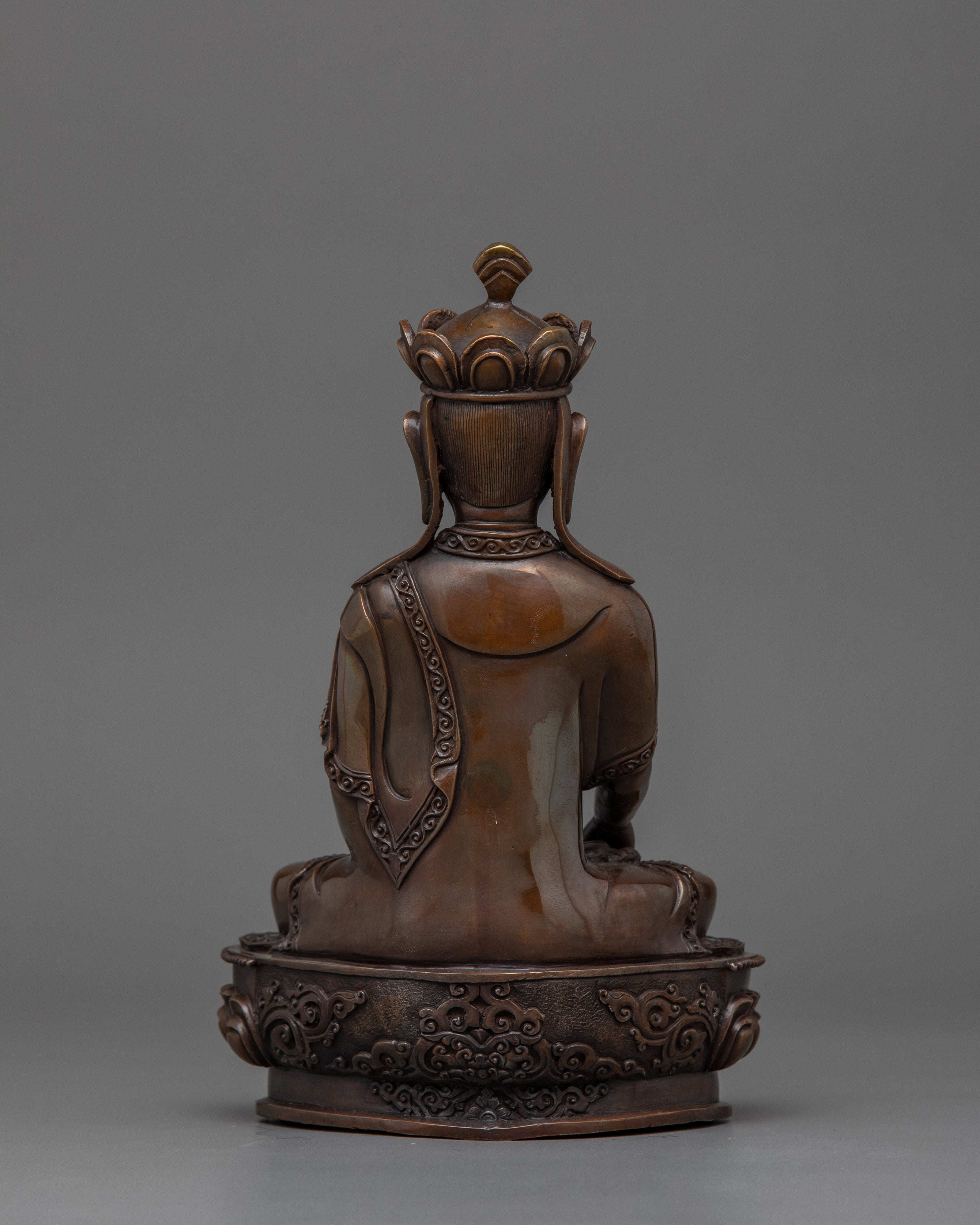 Oxidized 9.1 Inches Karma Statue | Head of Karma Kagyu Lineage