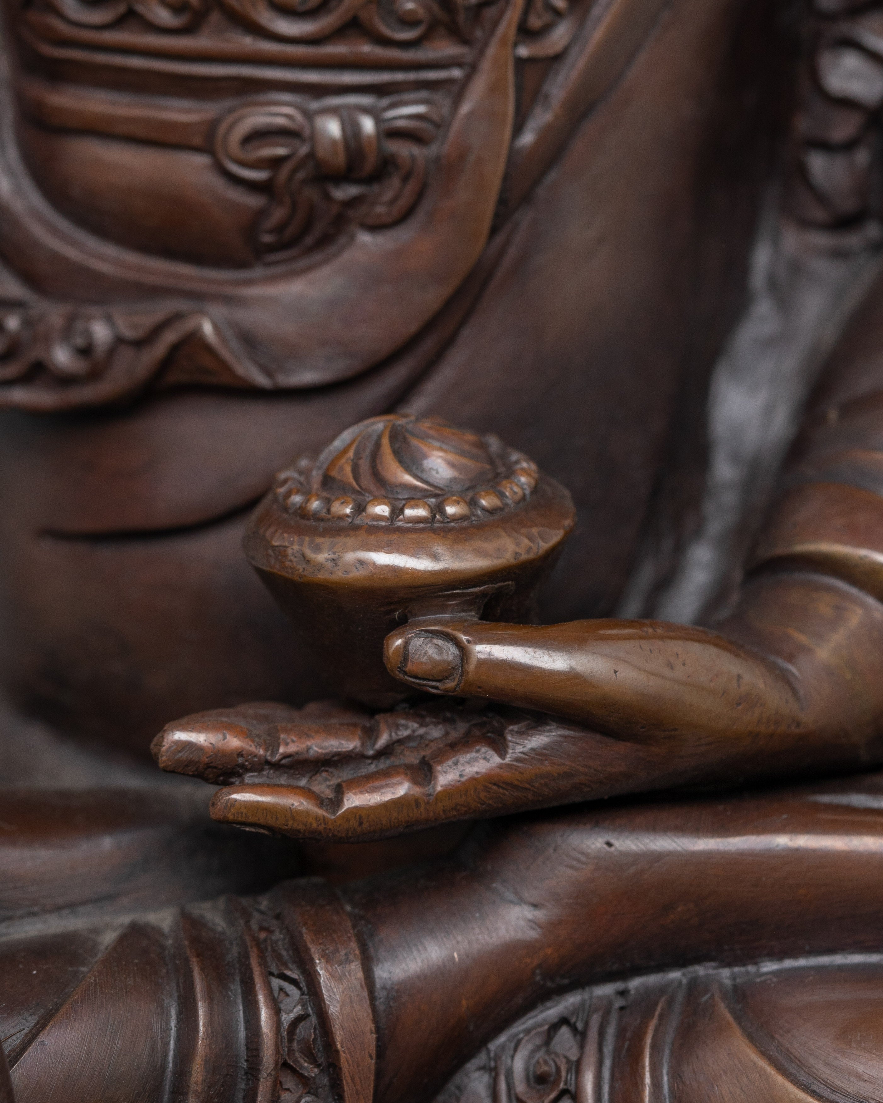 Oxidized 9.1 Inches Karma Statue | Head of Karma Kagyu Lineage