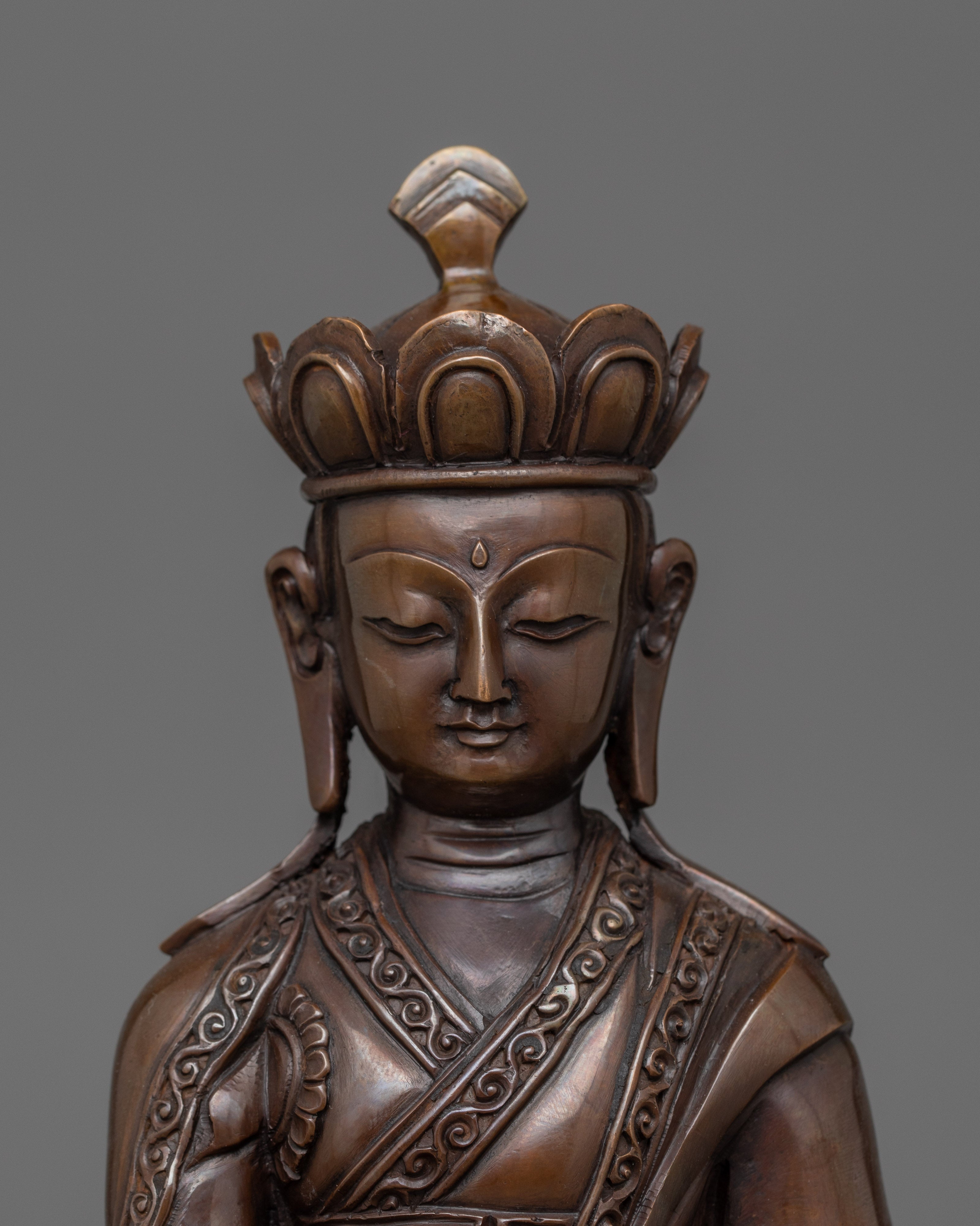 Oxidized 9.1 Inches Karma Statue | Head of Karma Kagyu Lineage