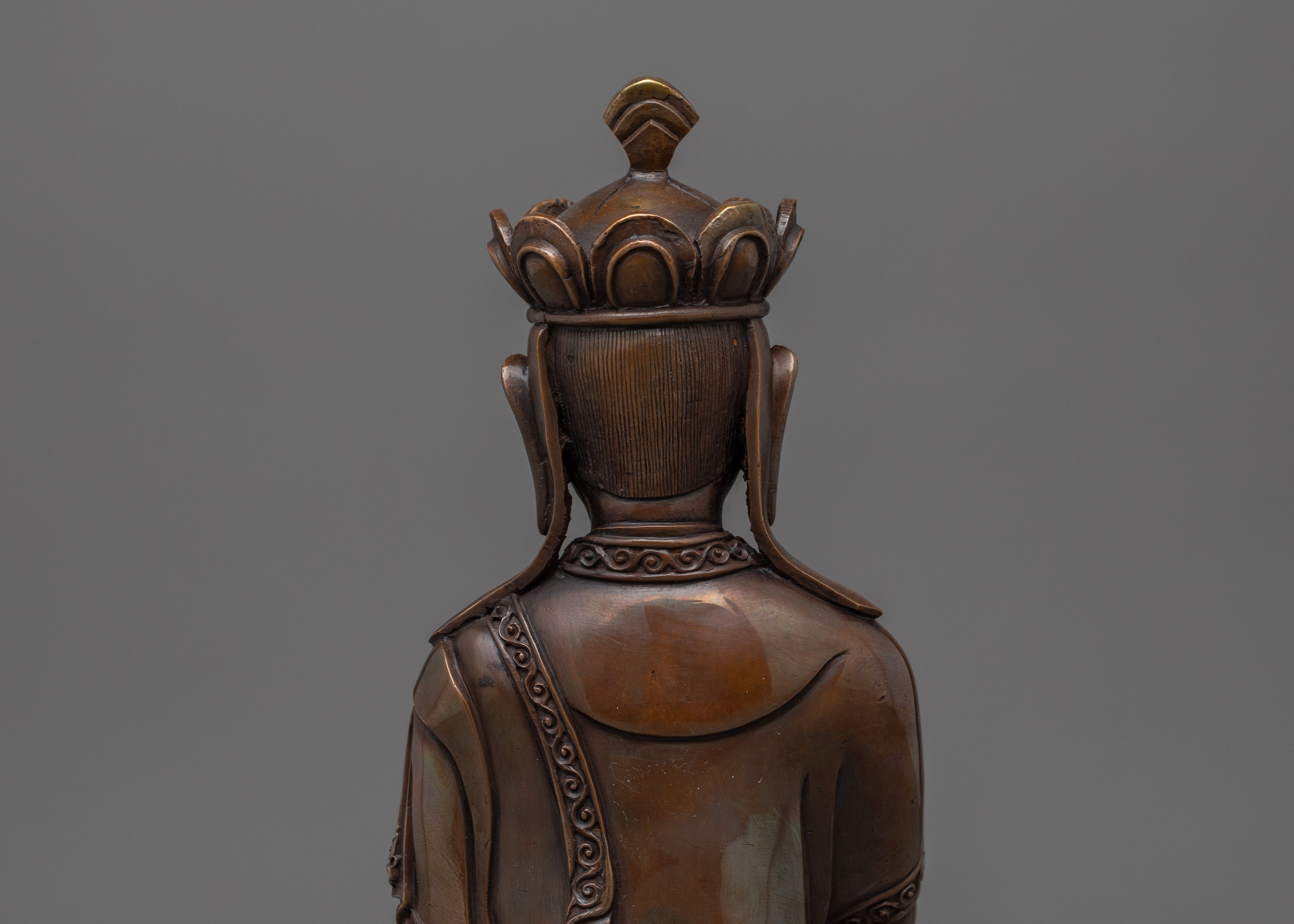 Oxidized 9.1 Inches Karma Statue | Head of Karma Kagyu Lineage