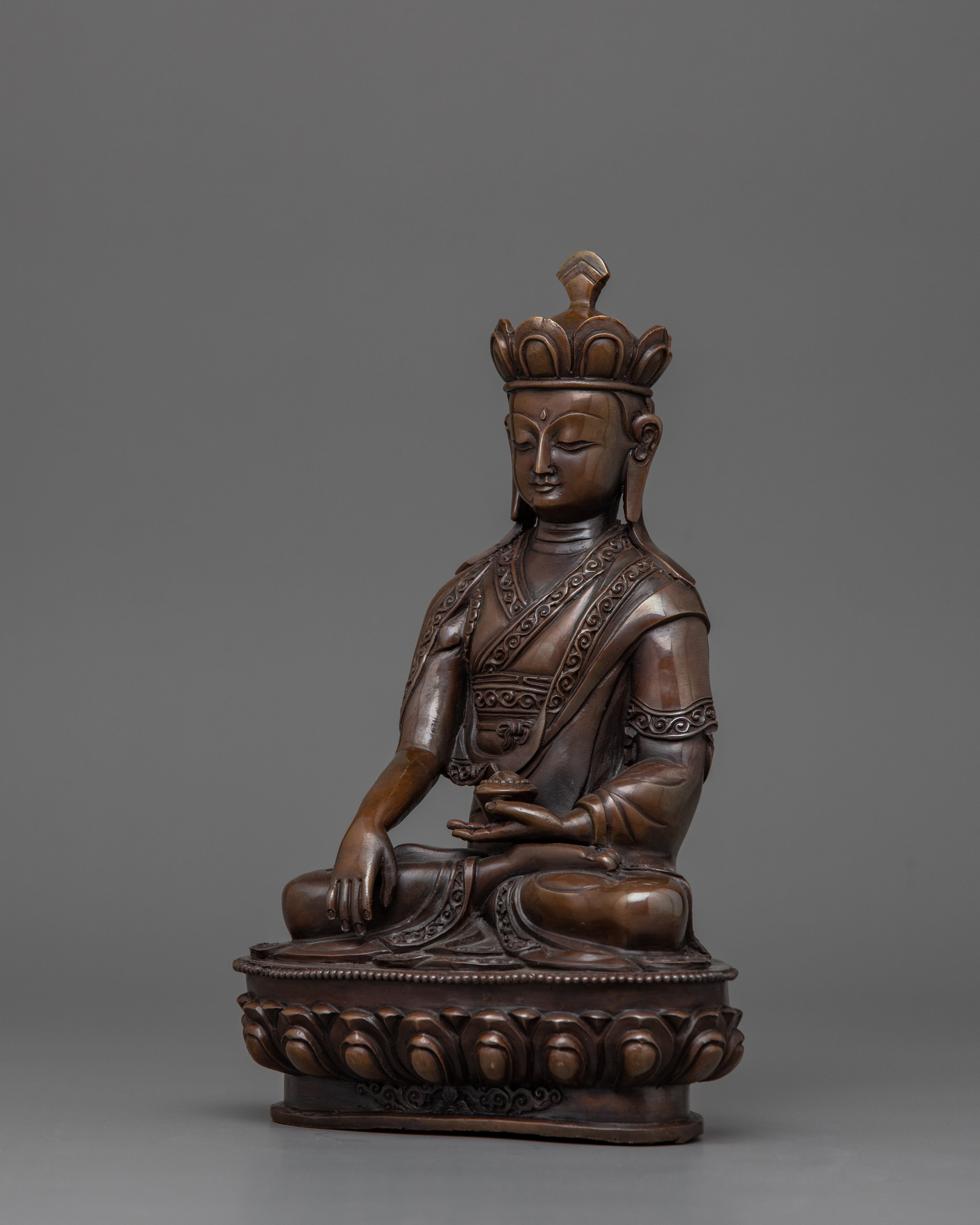 Oxidized 9.1 Inches Karma Statue | Head of Karma Kagyu Lineage