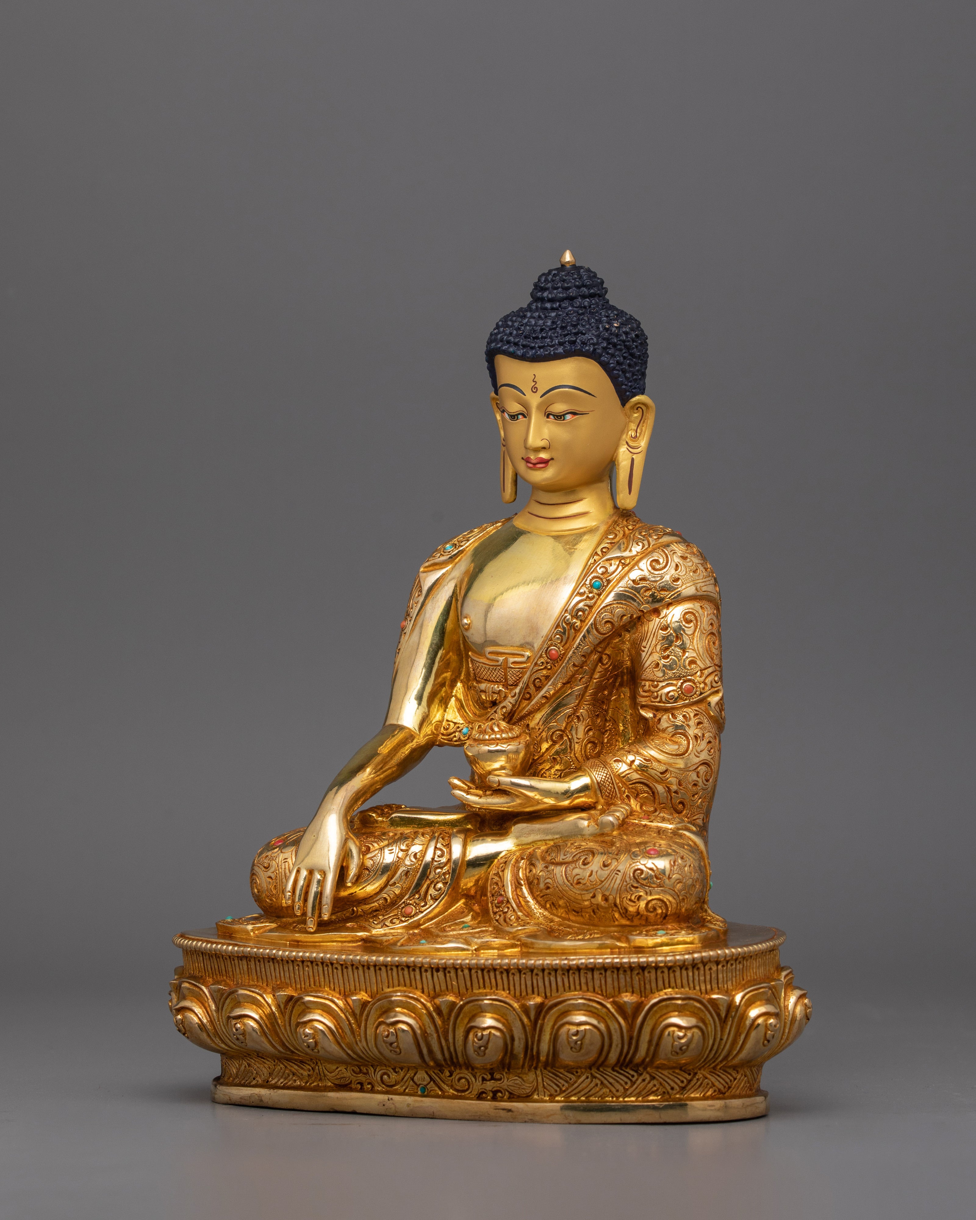 Peaceful Buddha Shakyamuni Figurine for Serenity | Buddhist Meditating Sculpture