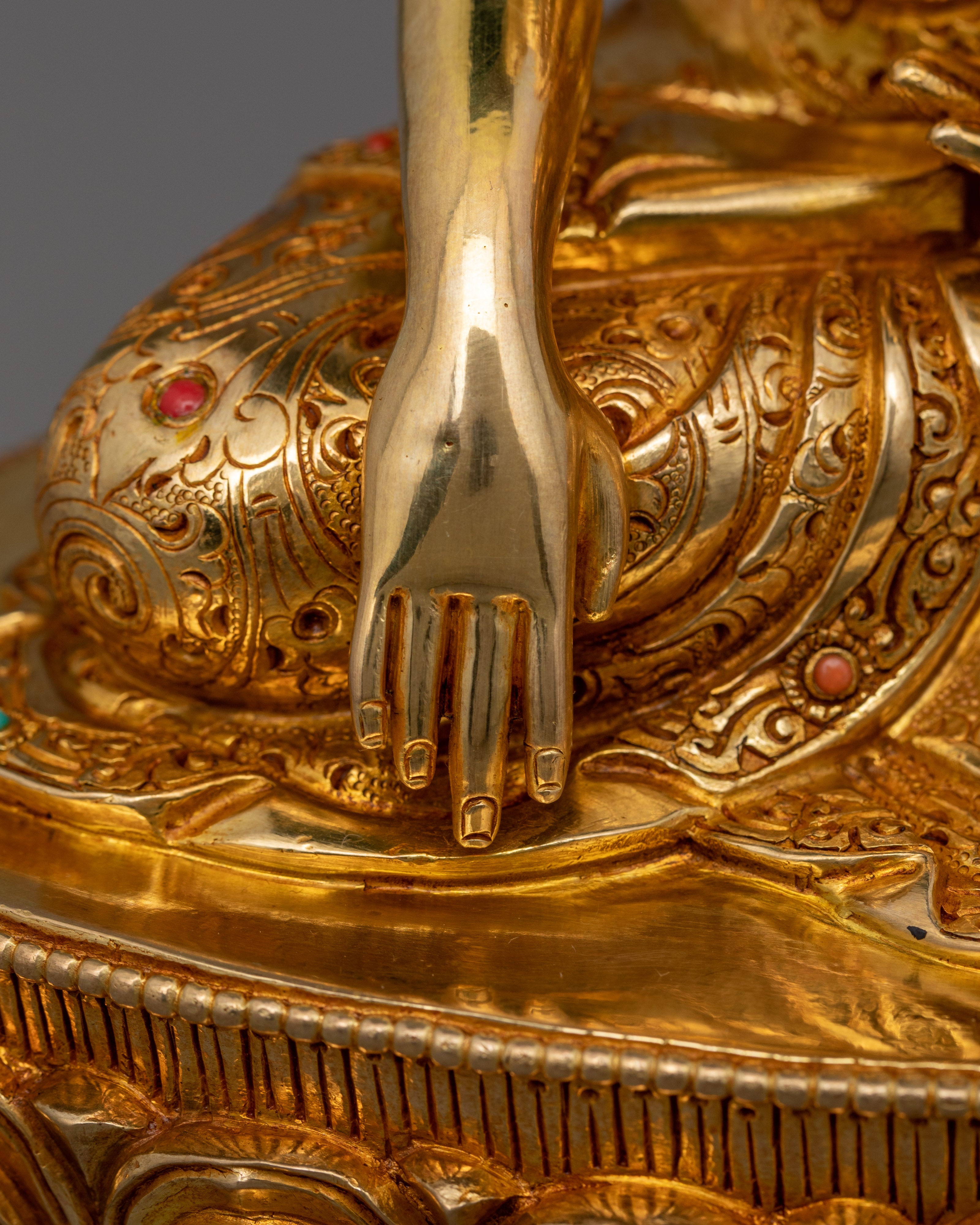 Peaceful Buddha Shakyamuni Figurine for Serenity | Buddhist Meditating Sculpture