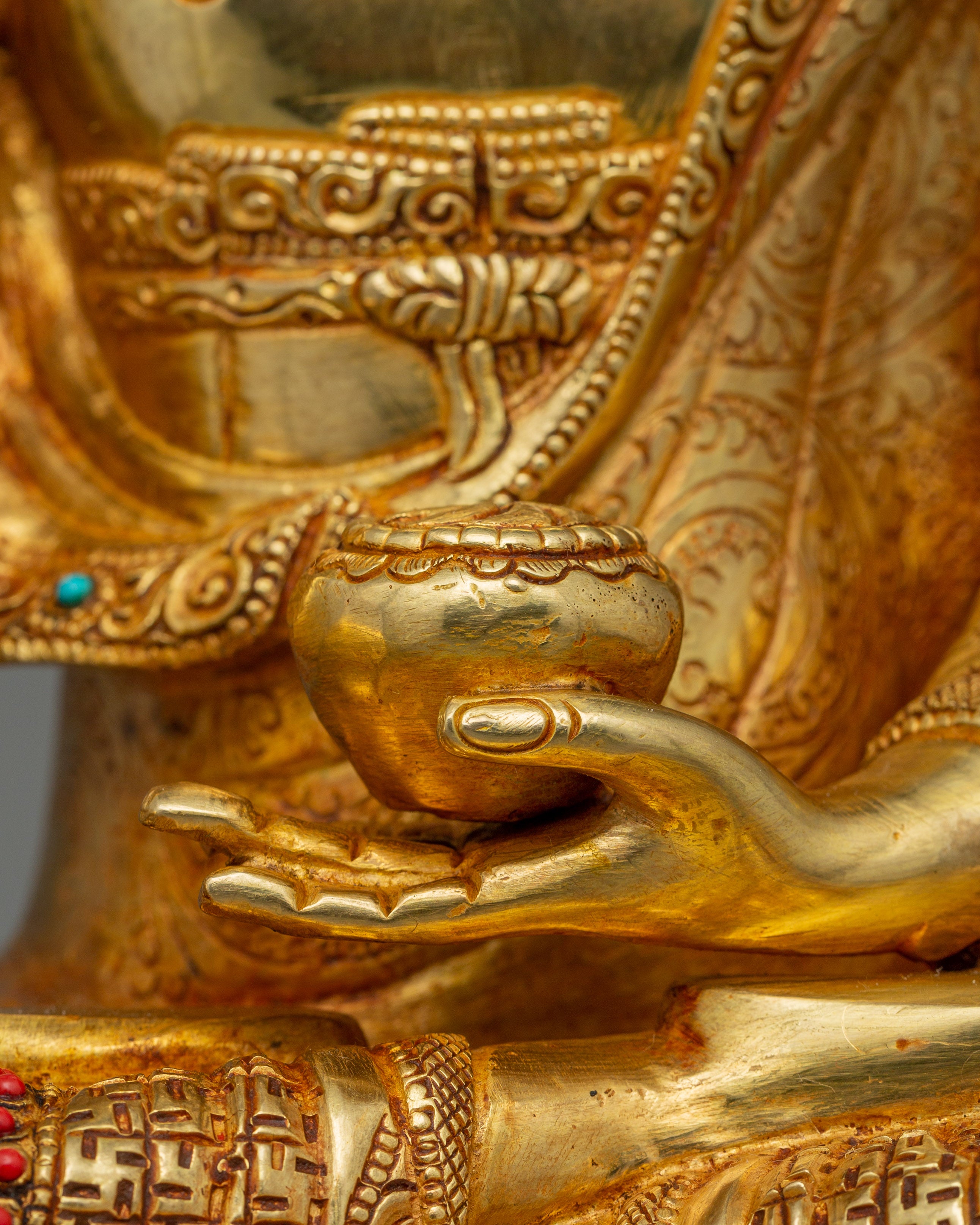 Historical Enlightened Buddha Statue | Himalayan Gold Gilded Statue for Meditation