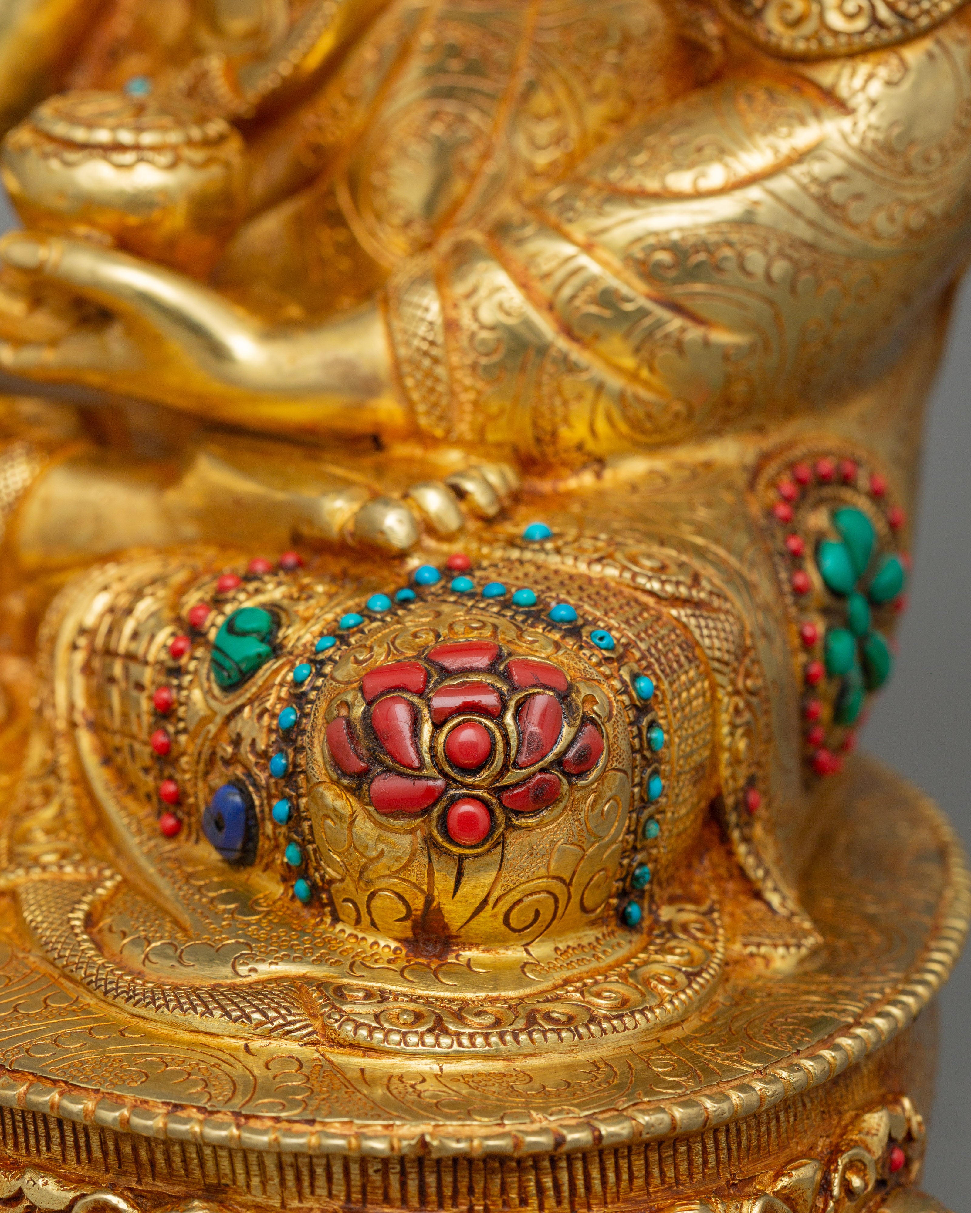 Historical Enlightened Buddha Statue | Himalayan Gold Gilded Statue for Meditation
