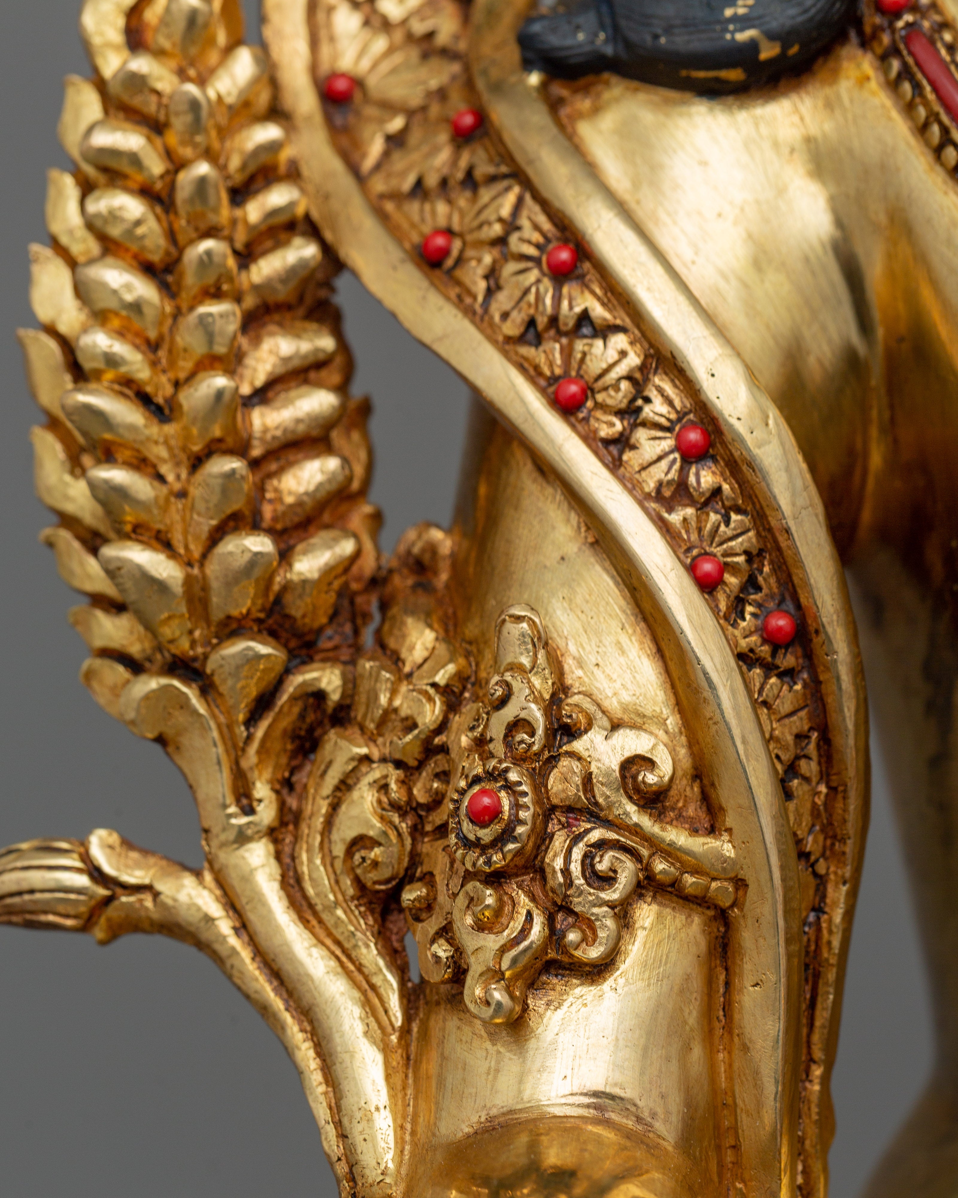 Bodhisattva Kshitigarbha Buddhist Sculpture | 24K Gold Gilded Copper Artwork