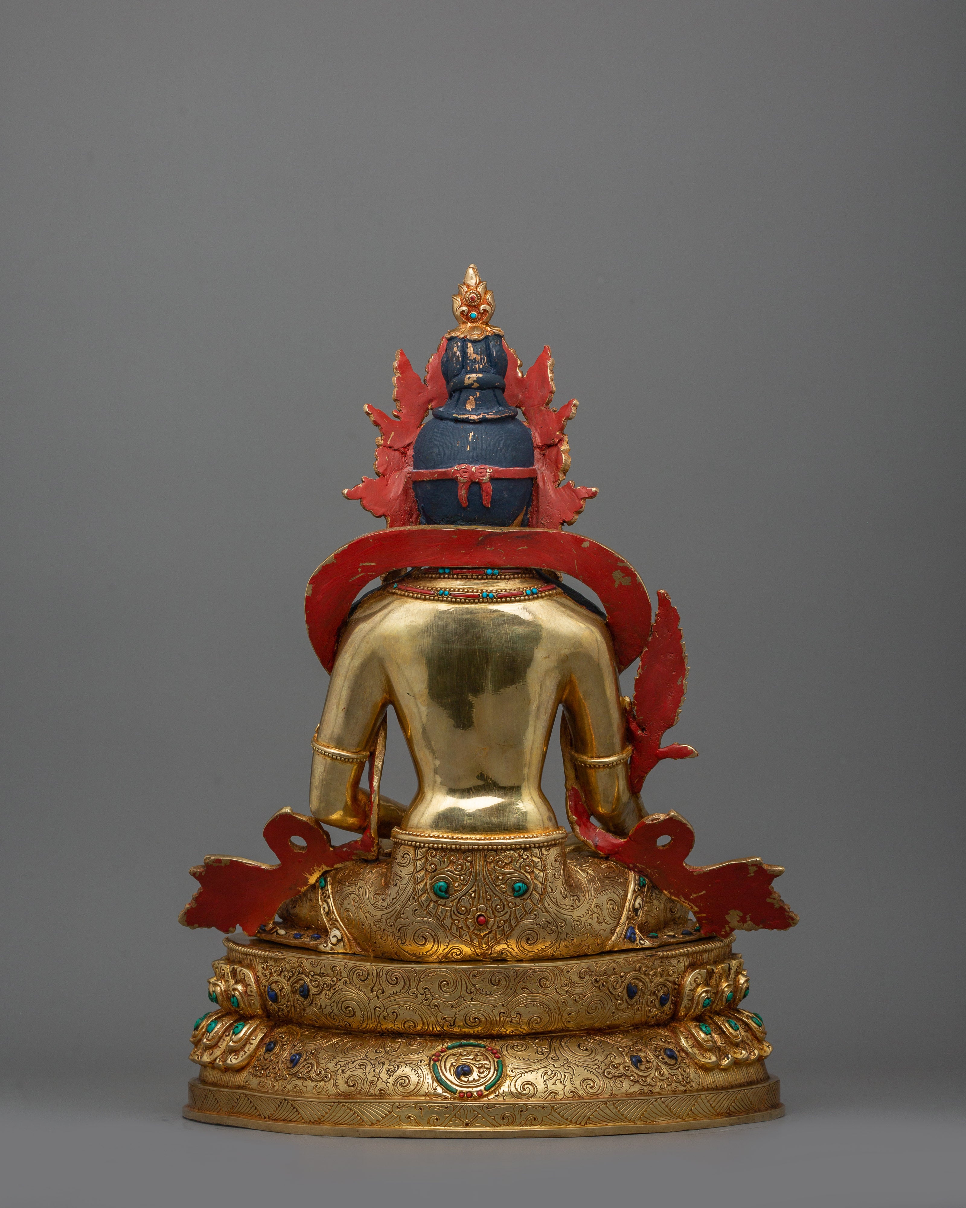 Bodhisattva Kshitigarbha Buddhist Sculpture | 24K Gold Gilded Copper Artwork