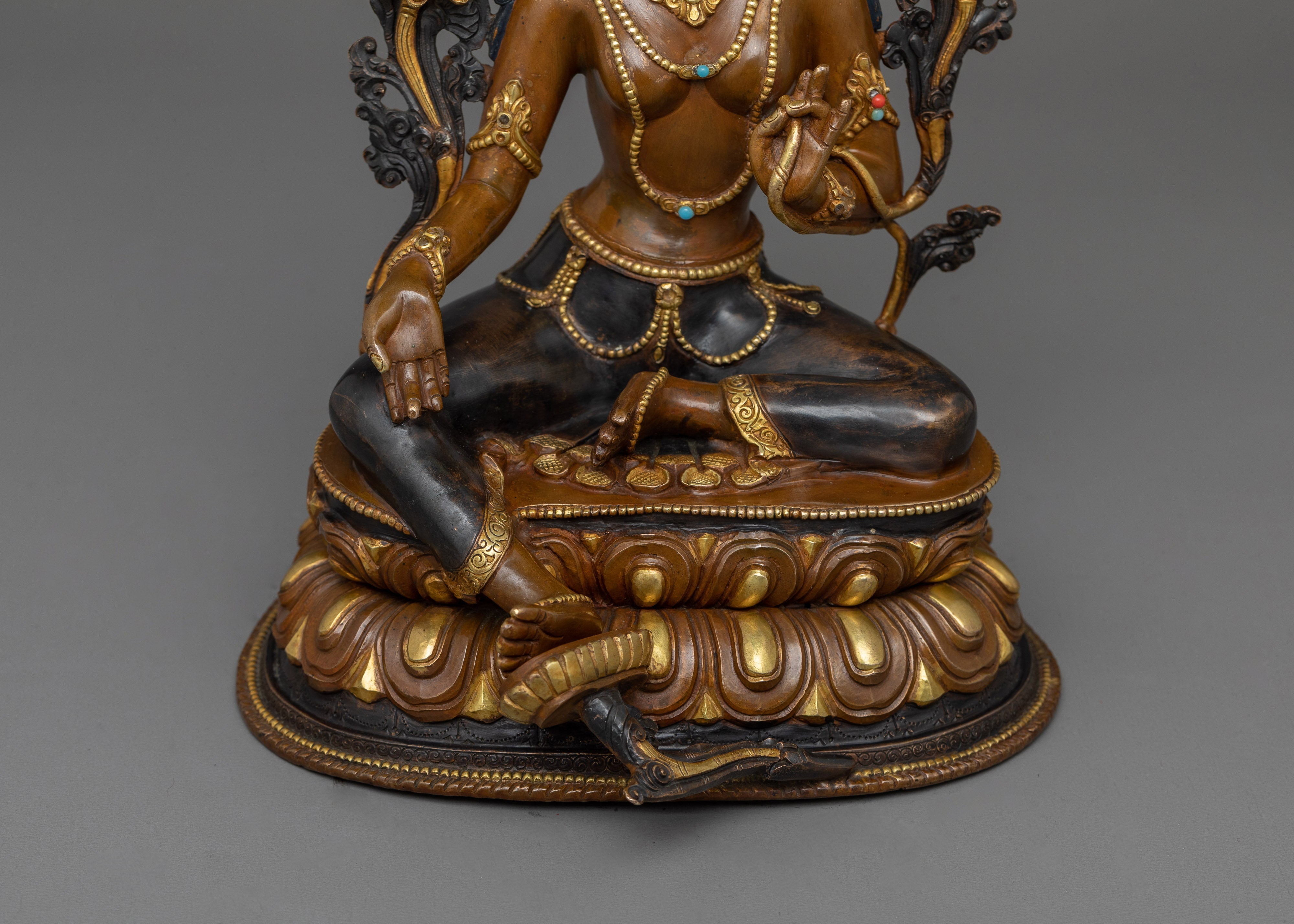 Mother Syamatara Tibetan Figurine | The Goddess of Compassion and Action