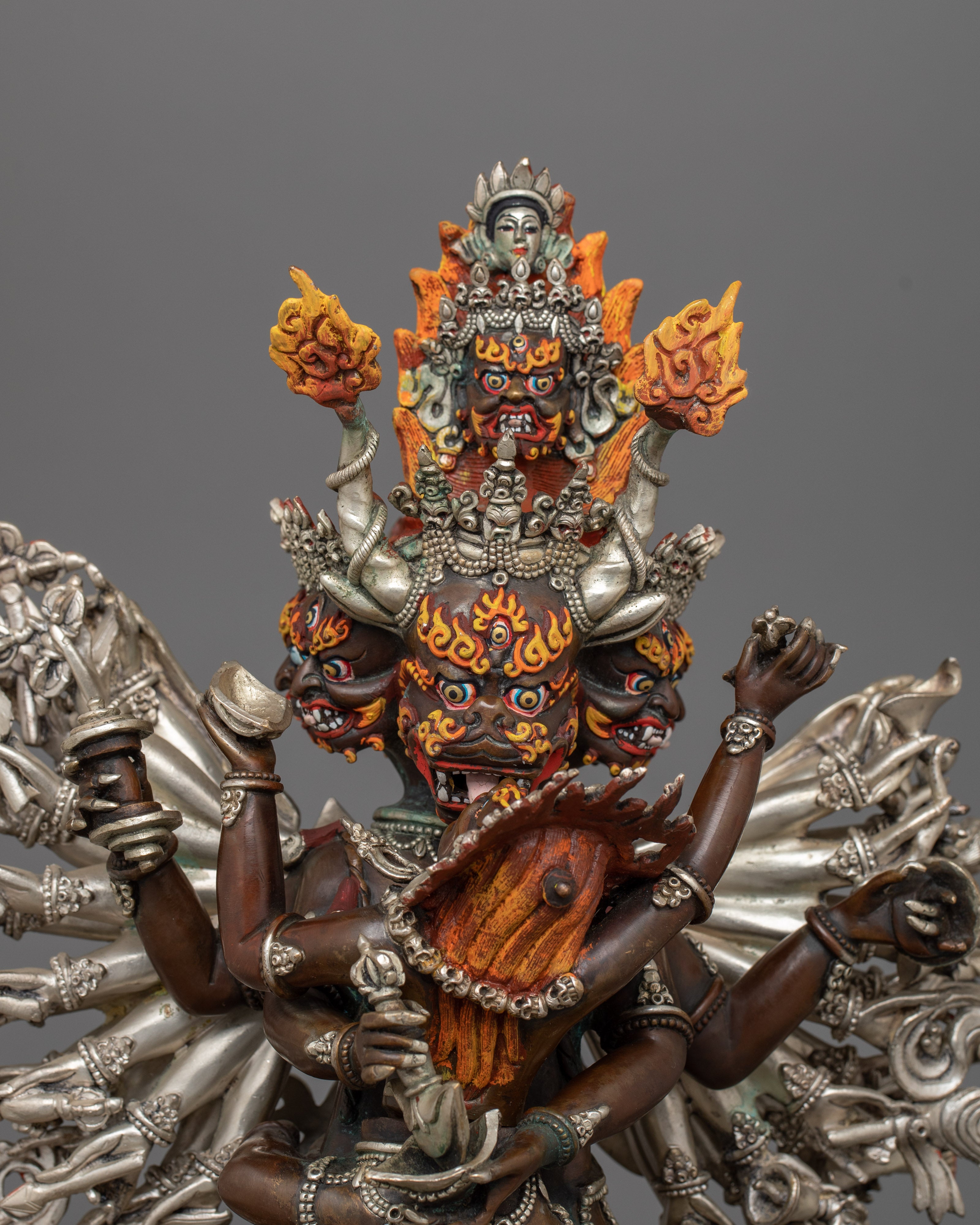 Buffalo Headed Deity Yamantaka Figurine | Majestic Buddhist Protector Statue