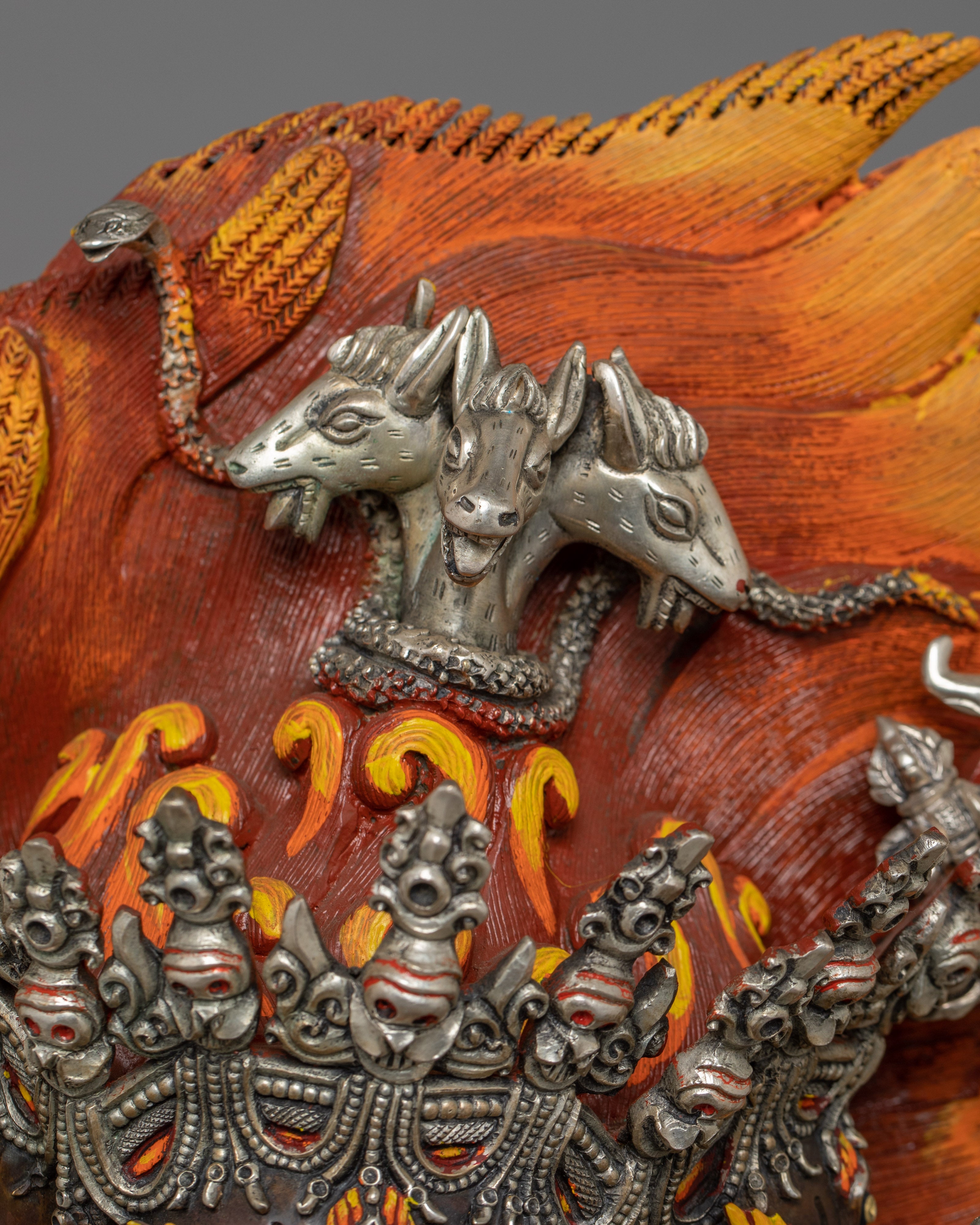 Wrathful Yidam Deity Hayagriva Sculpture | Nepalese Handmade Figurine