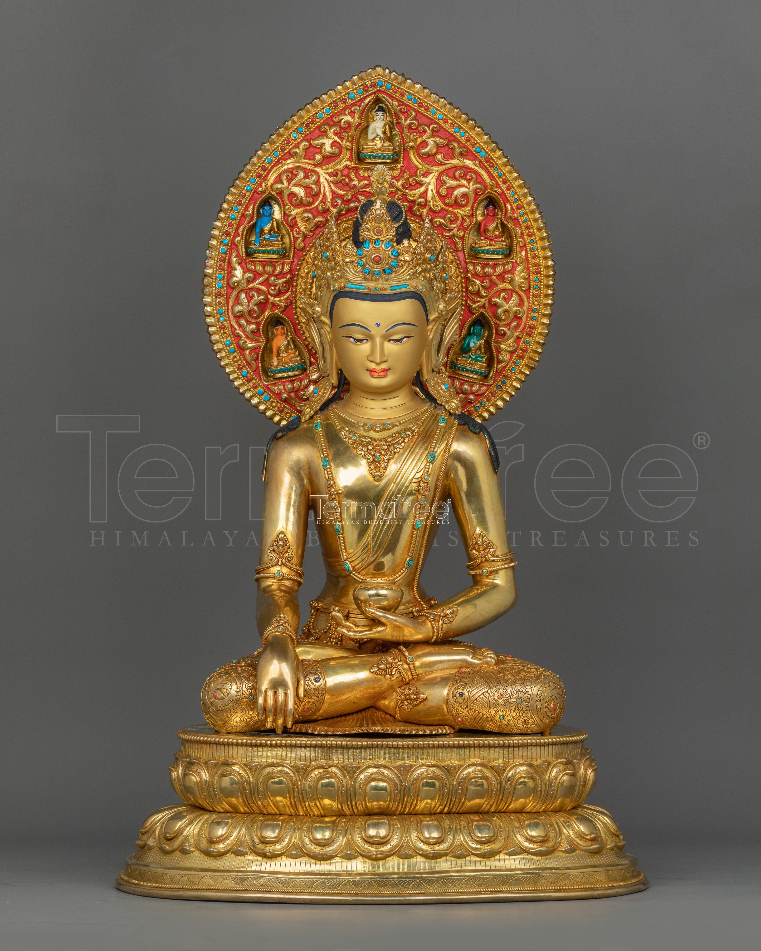 Enlightened Shakyamuni Buddha With Beautiful Halo | Traditional Himalayan Art of Tibet