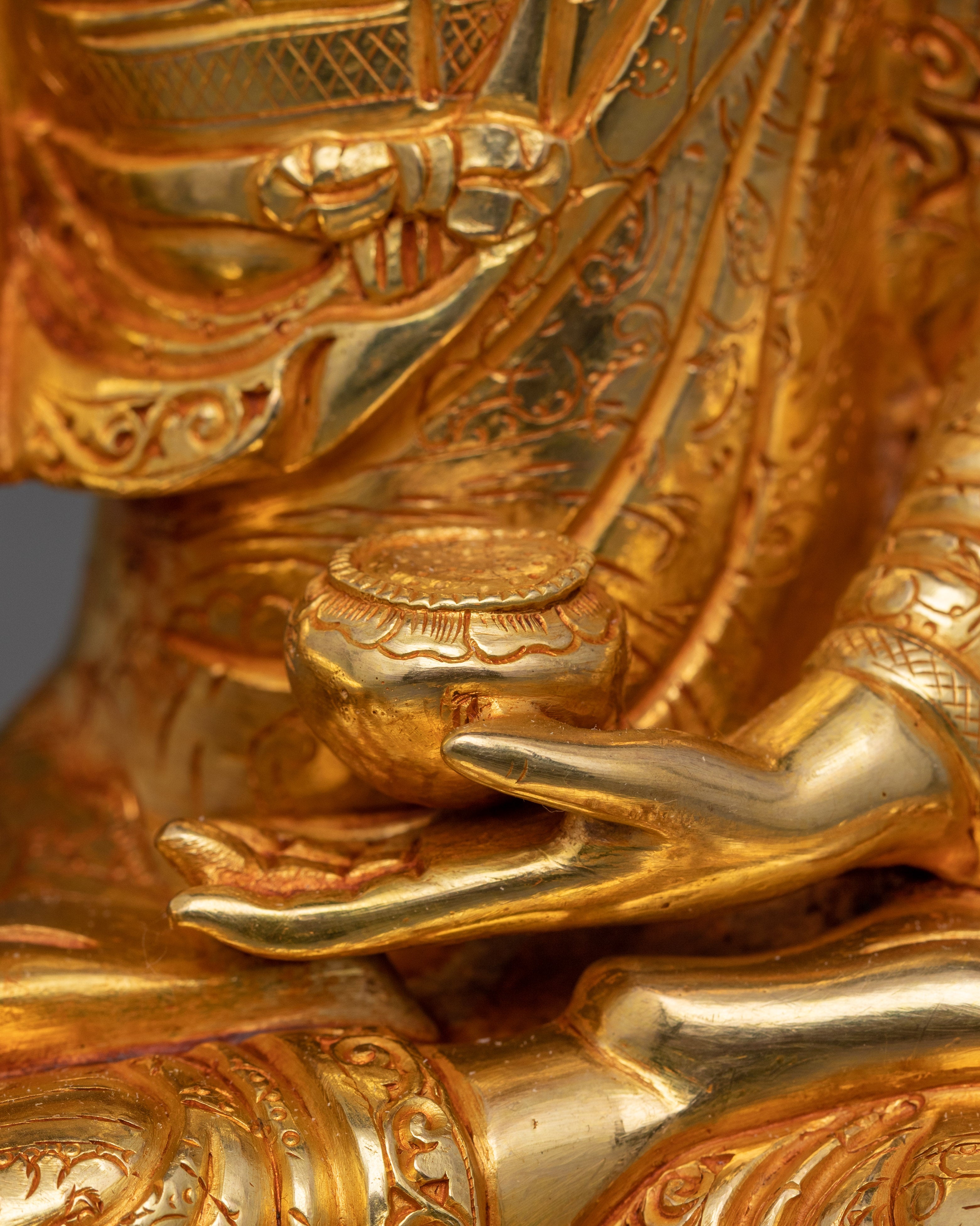 Gold Gilded Tranquil Shakyamuni Buddha Statue | Symbol of Serenity and Inner Wisdom