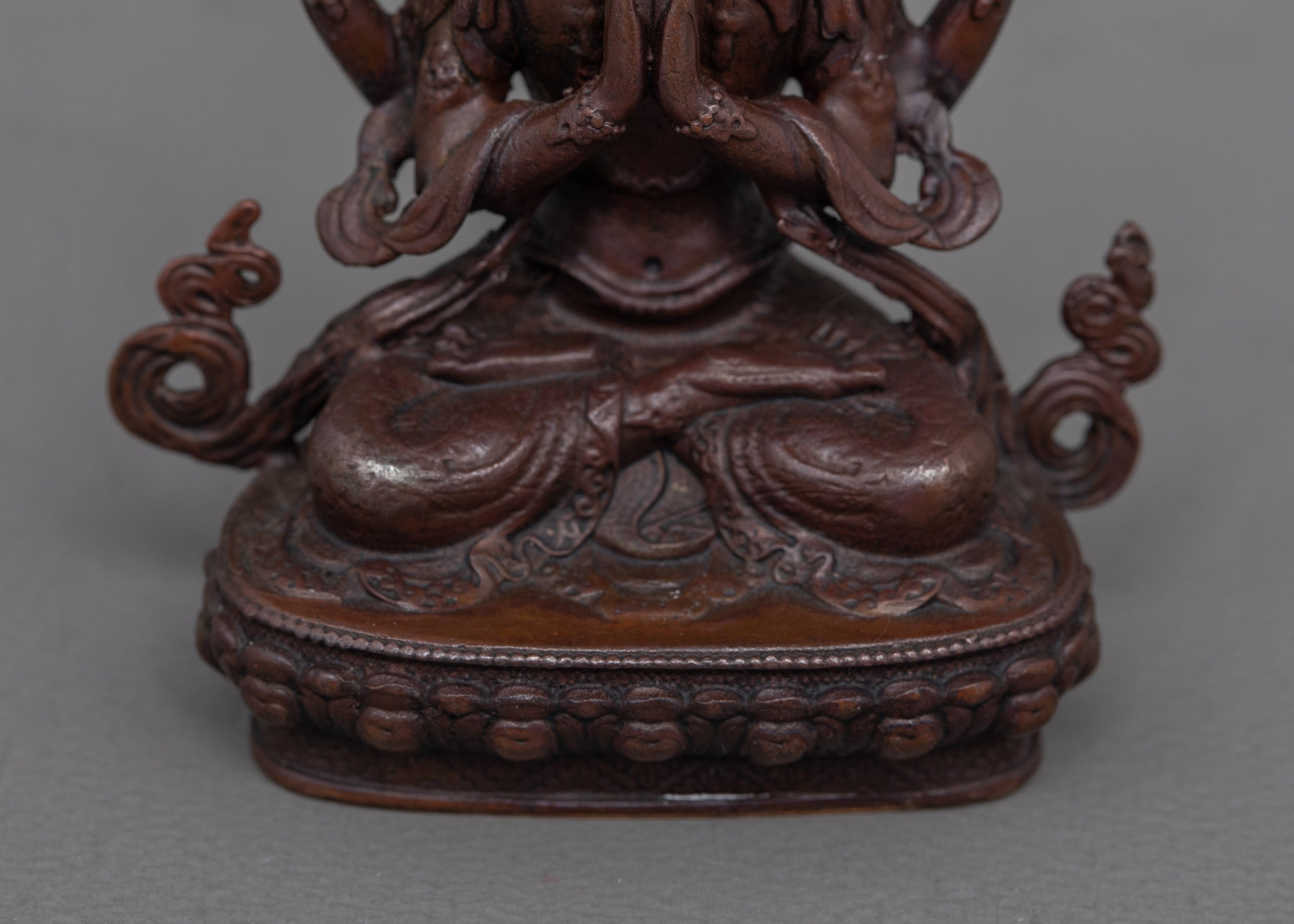 2.8 Inch Chenrezig Buddhist Deity Statue | The Bodhisattva of Compassion in Tibetan Buddhism