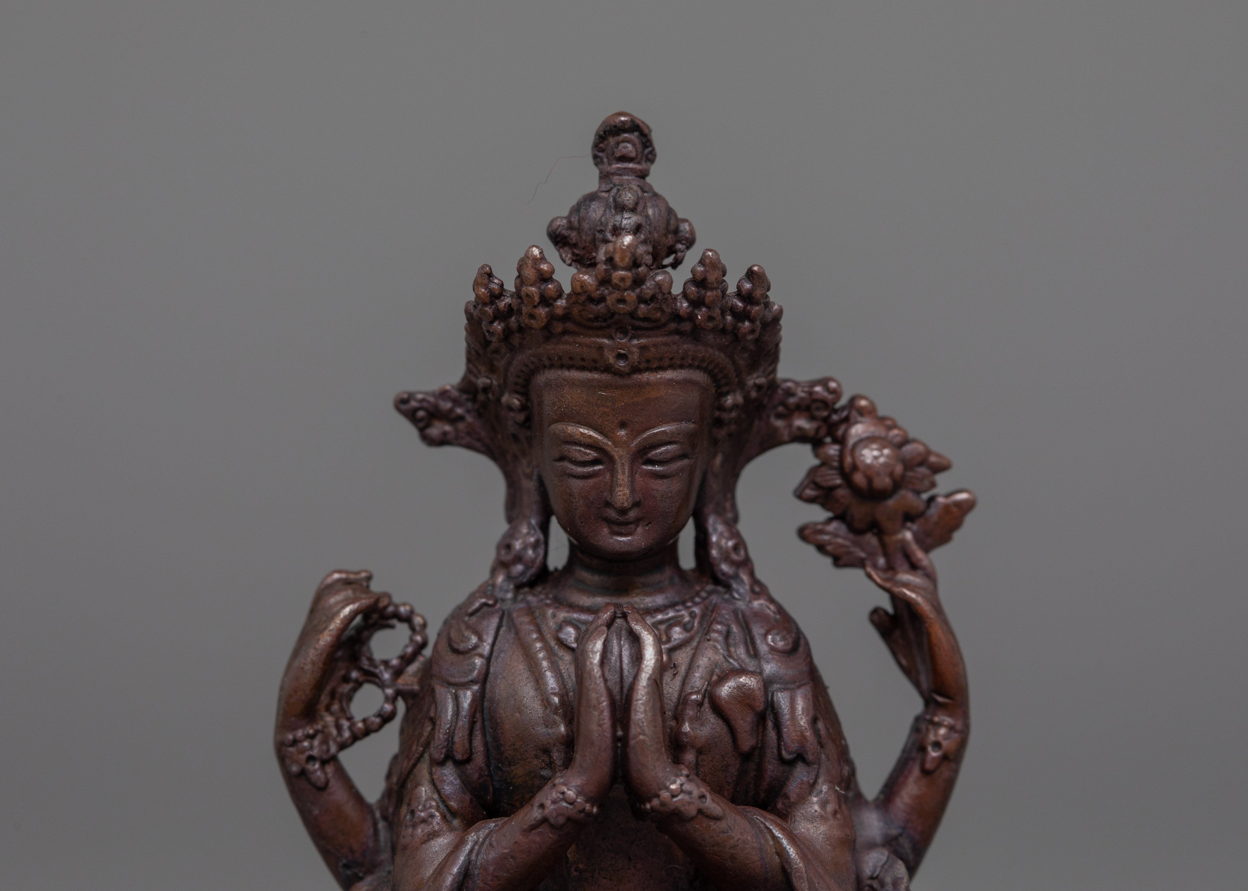 2.8 Inch Chenrezig Buddhist Deity Statue | The Bodhisattva of Compassion in Tibetan Buddhism