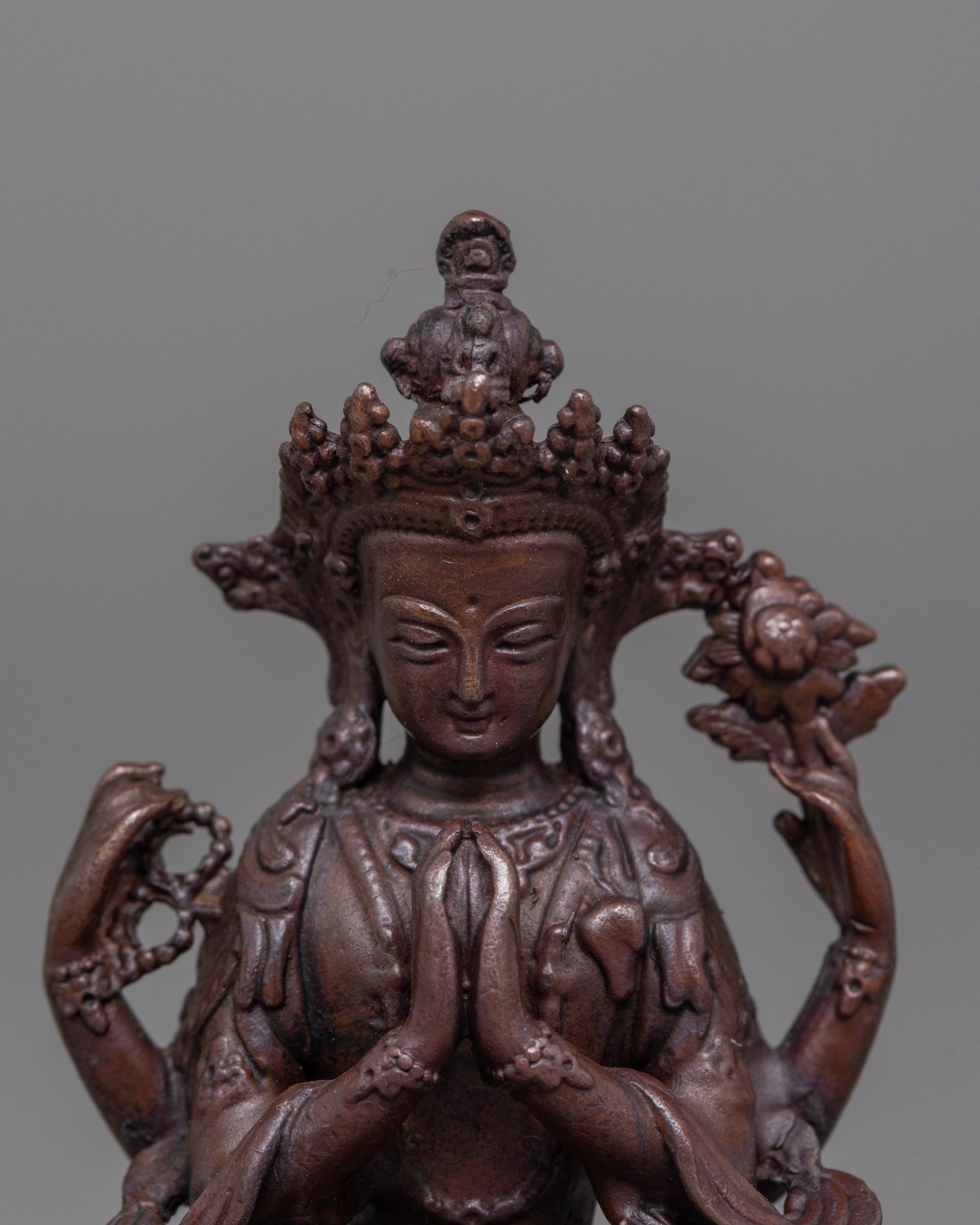 2.8 Inch Chenrezig Buddhist Deity Statue | The Bodhisattva of Compassion in Tibetan Buddhism