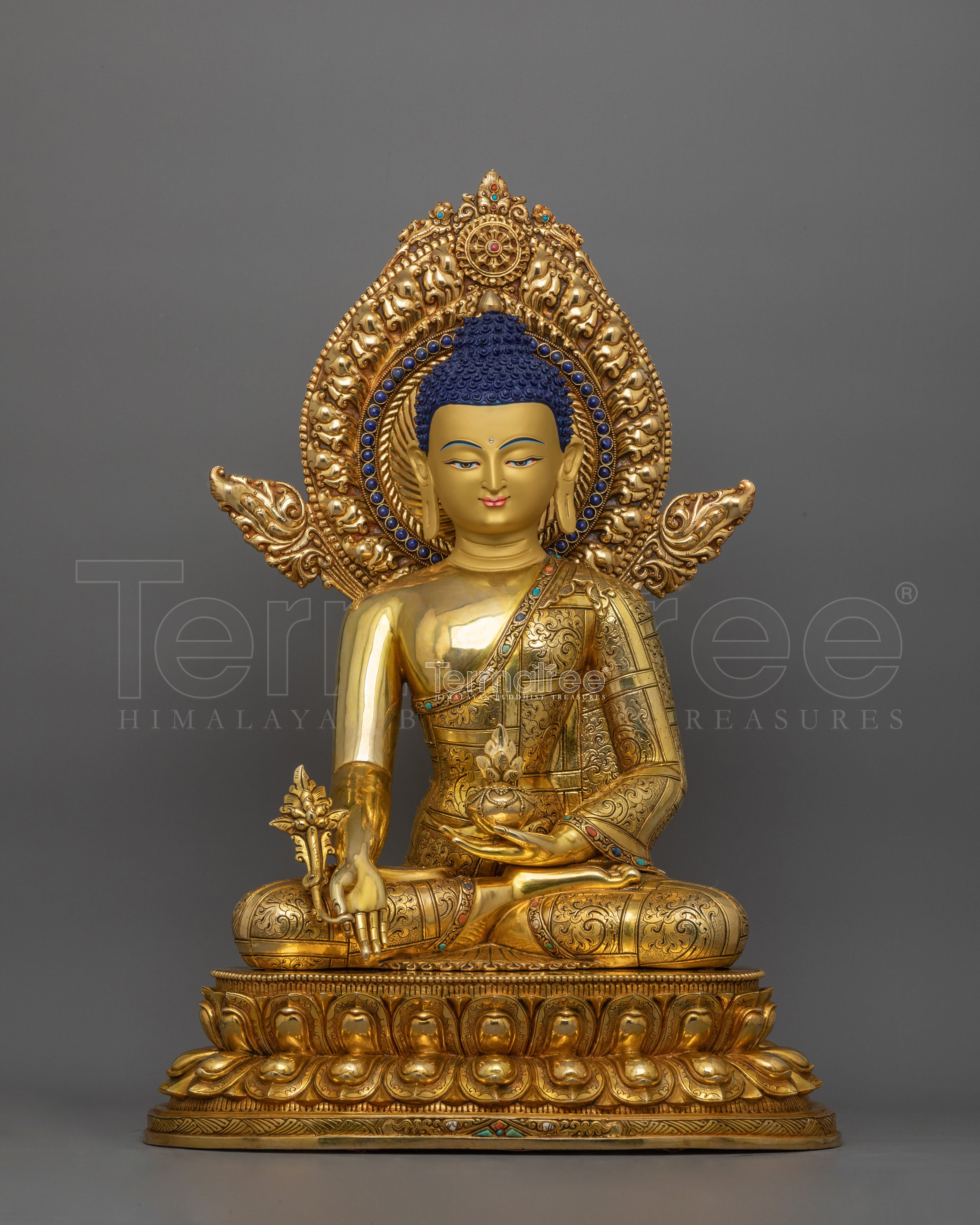 Medicine Buddha Statue with Beautiful Halo | Healer for Spiritual Wellness