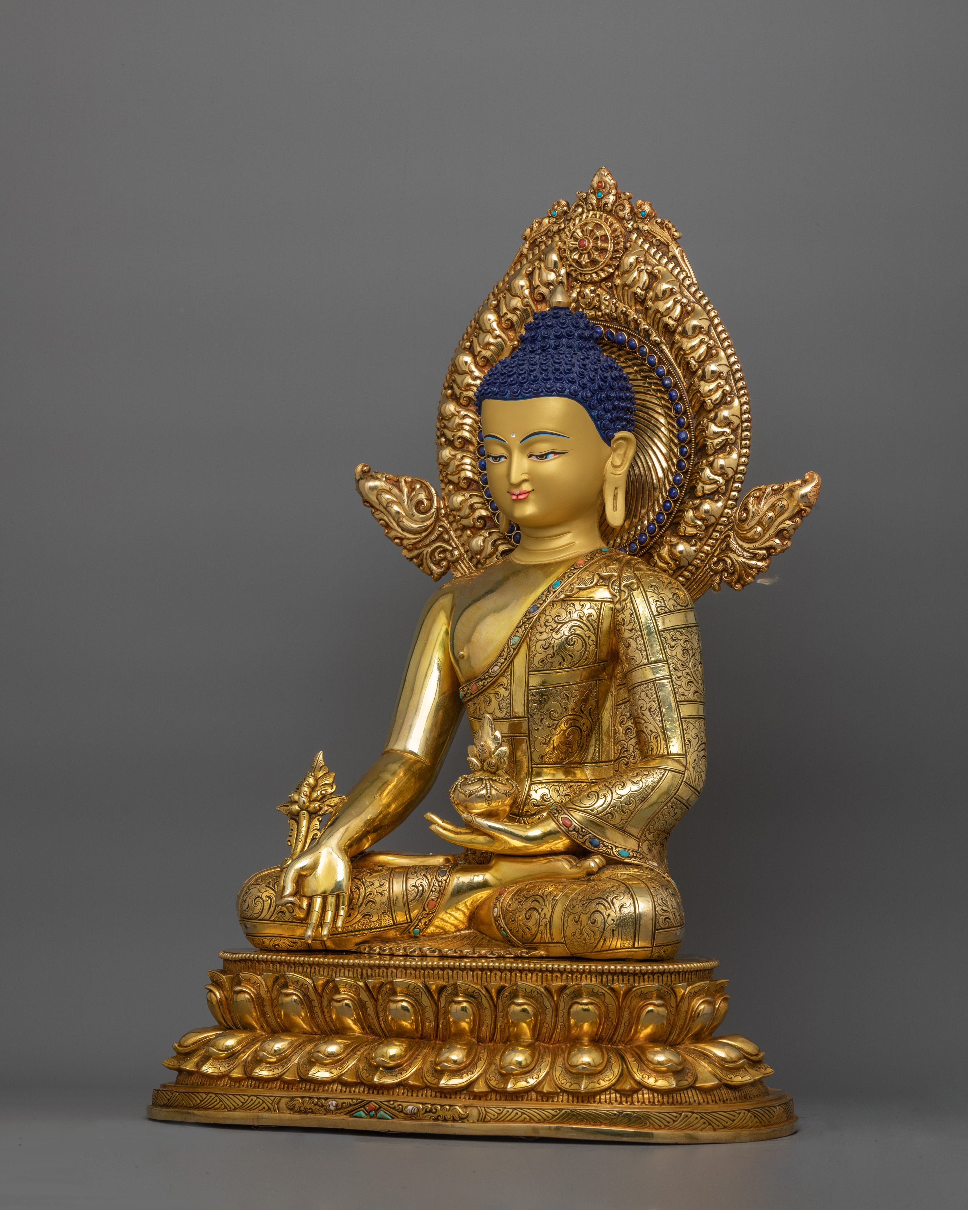 Medicine Buddha Statue with Beautiful Halo | Healer for Spiritual Wellness