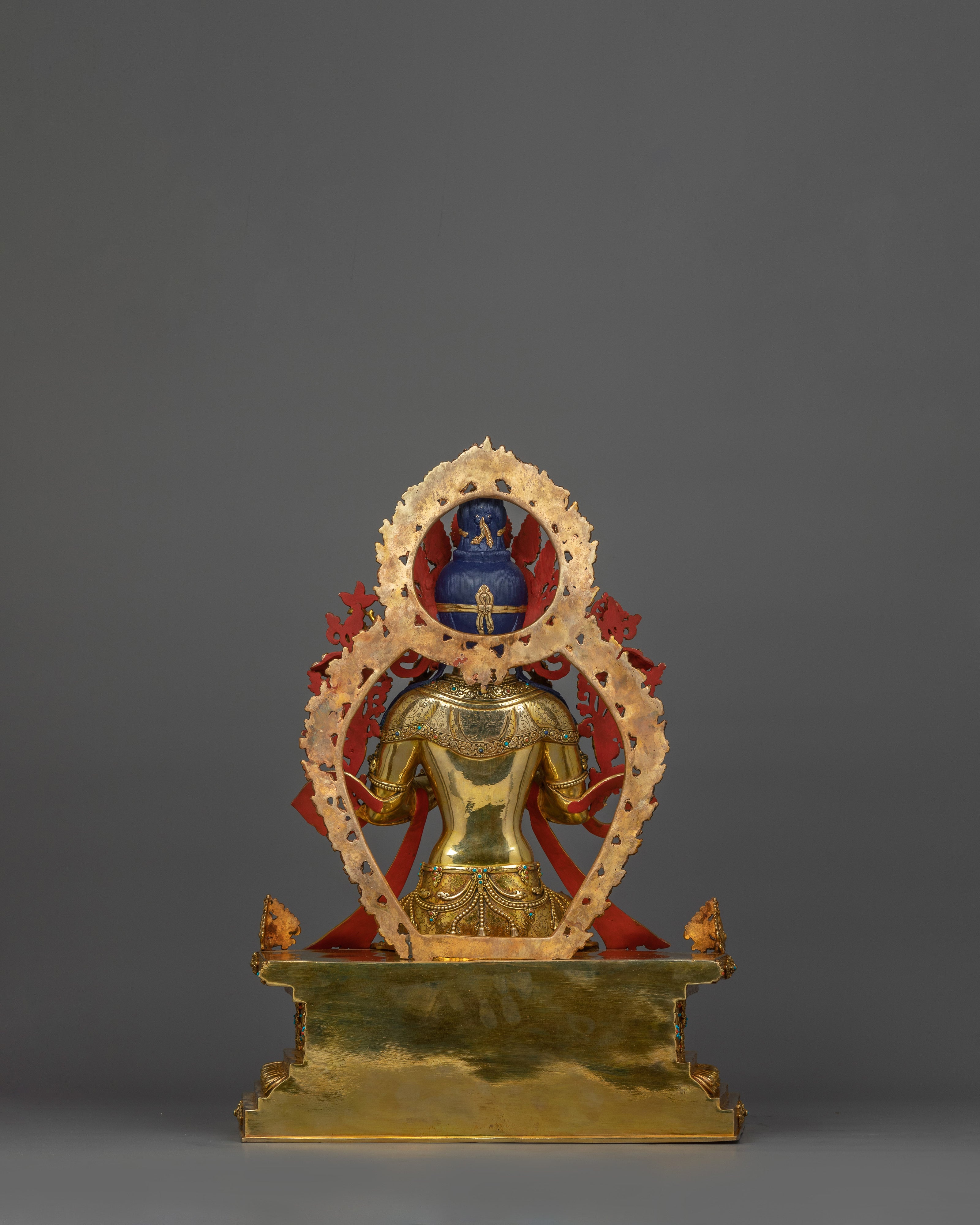 Tibetan Maitreya Buddha Sculpture with Magnificent Throne | Symbol of Wisdom & Hope