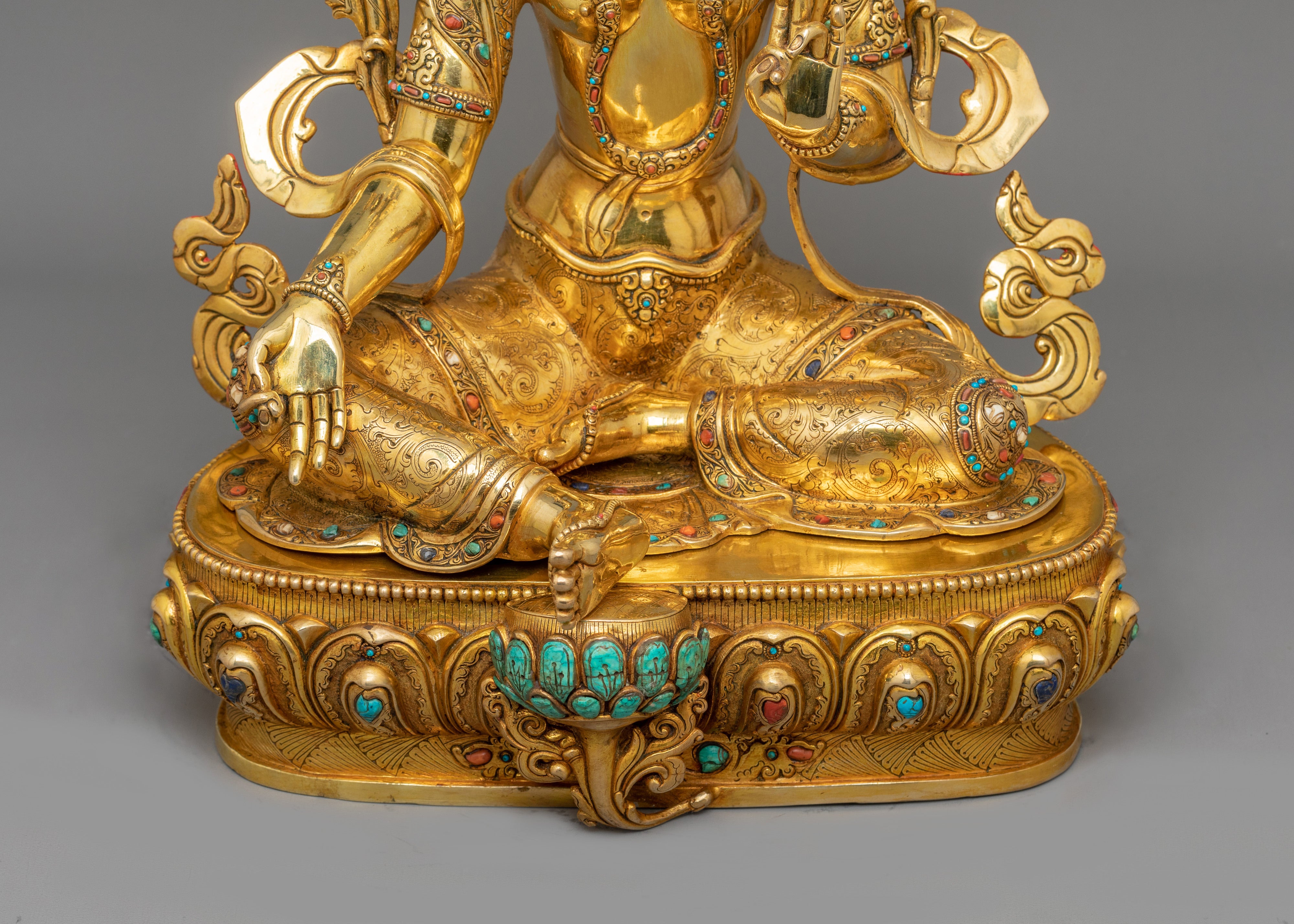 Mother of Mercy Green Tara Statue | Female Enlightened Buddha