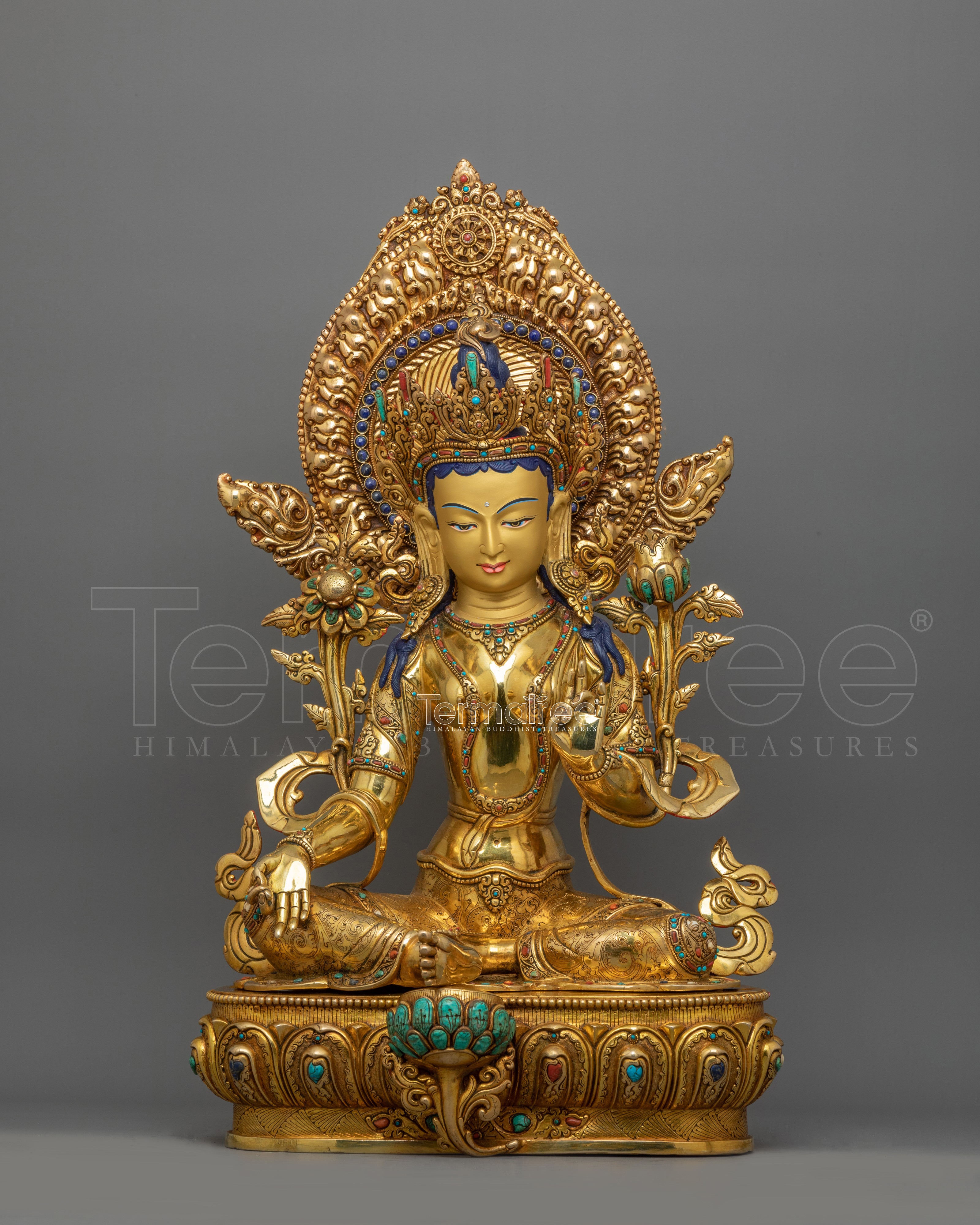Mother of Mercy Green Tara Statue | Female Enlightened Buddha