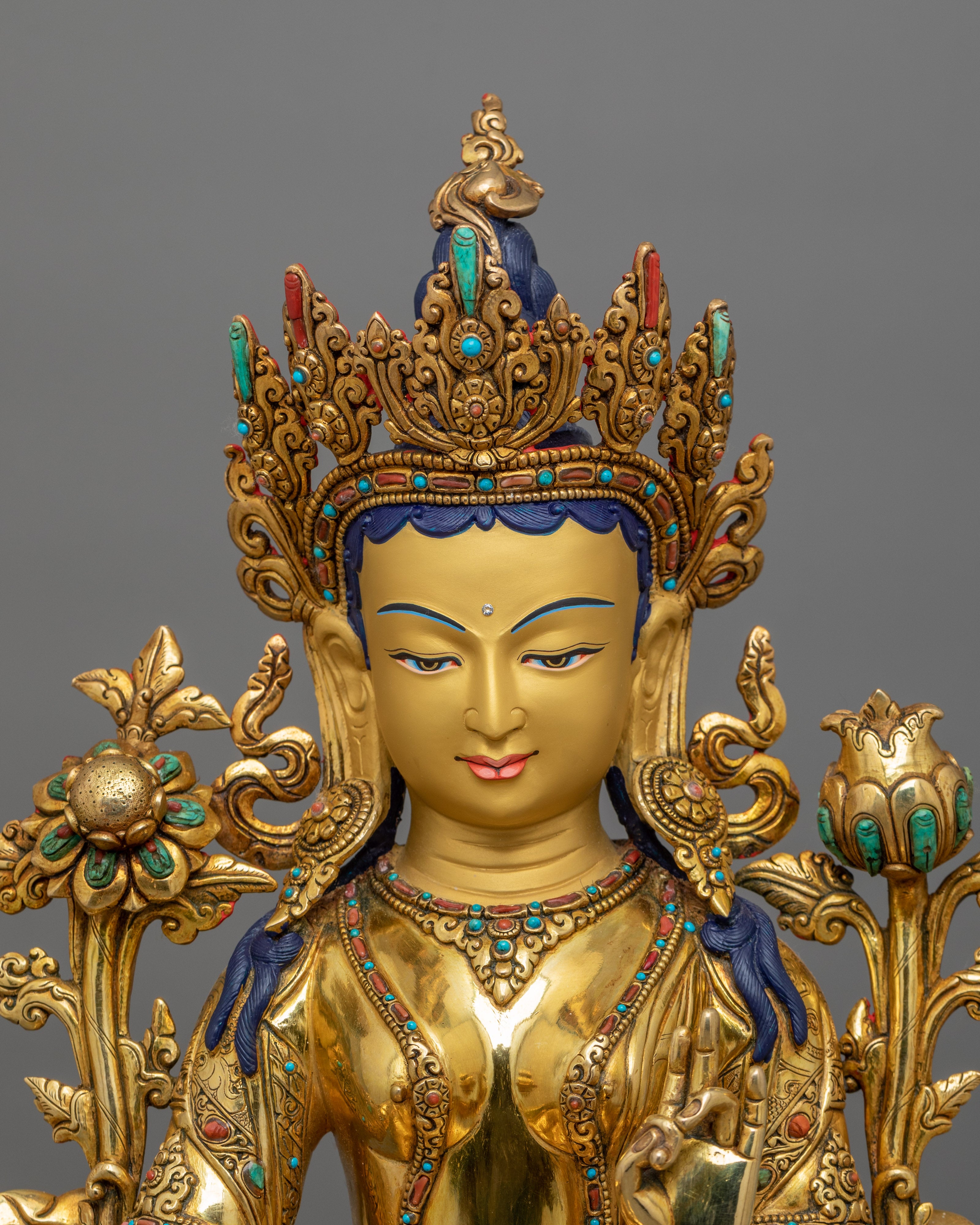 Mother of Mercy Green Tara Statue | Female Enlightened Buddha