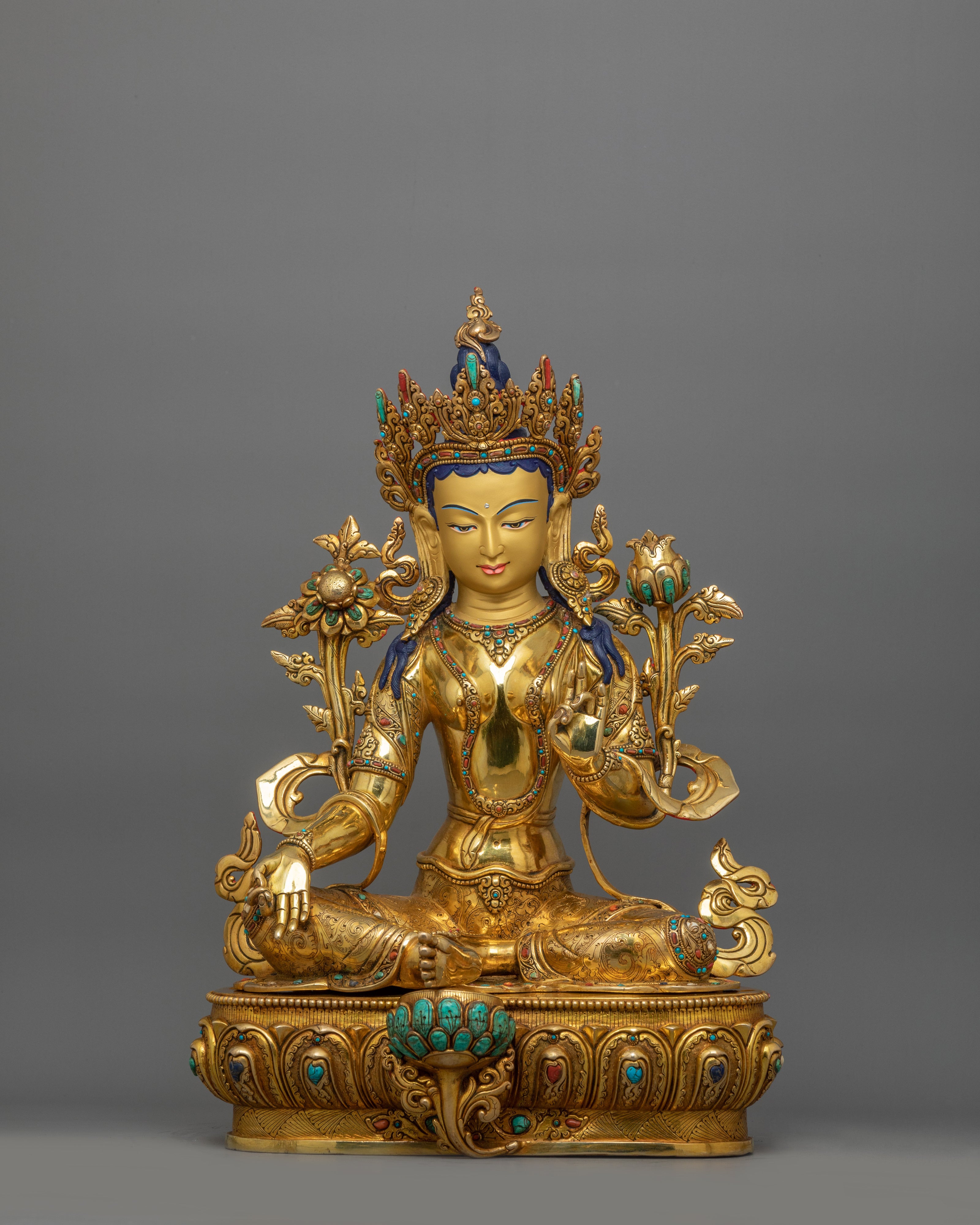 Mother of Mercy Green Tara Statue | Female Enlightened Buddha