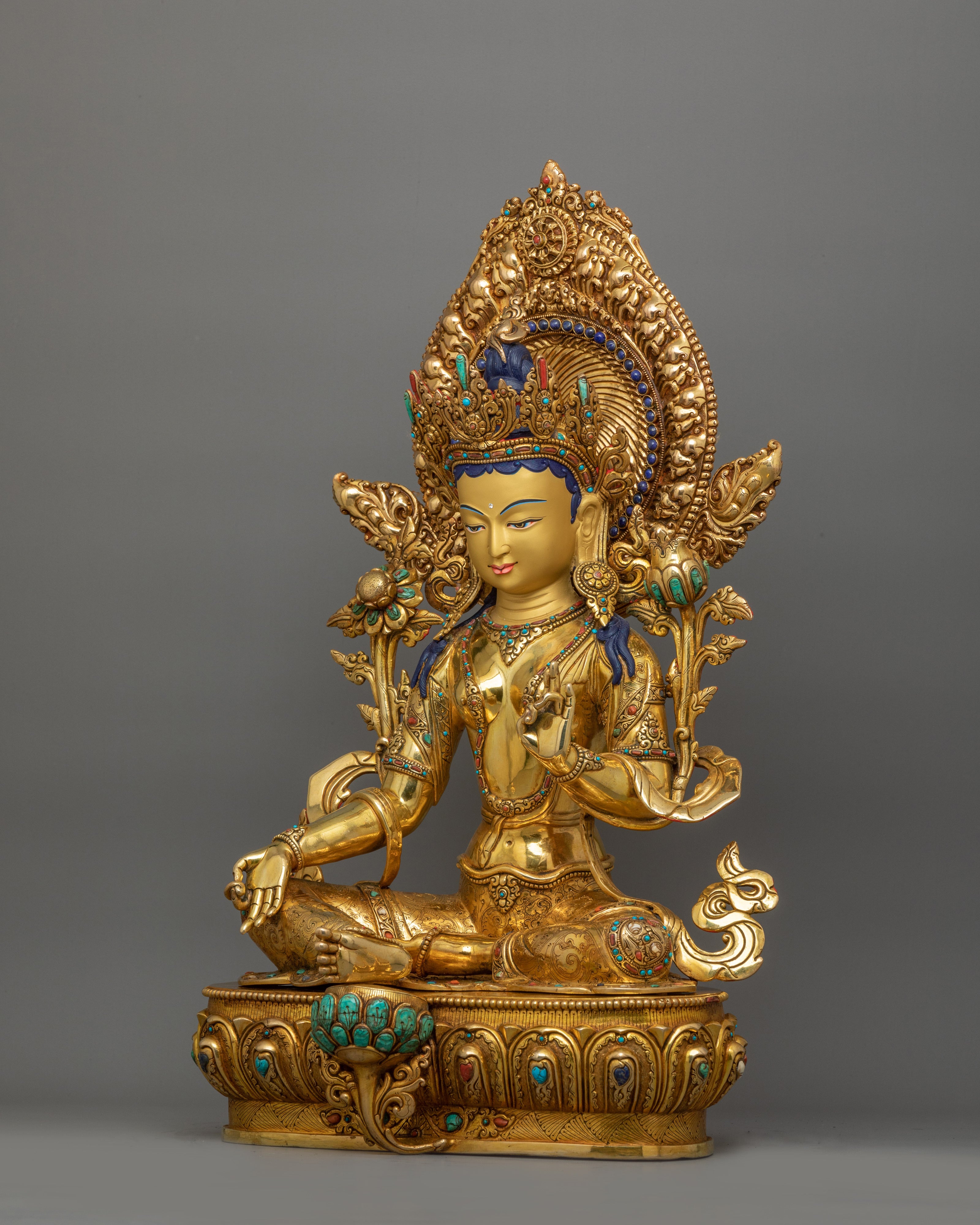 Mother of Mercy Green Tara Statue | Female Enlightened Buddha