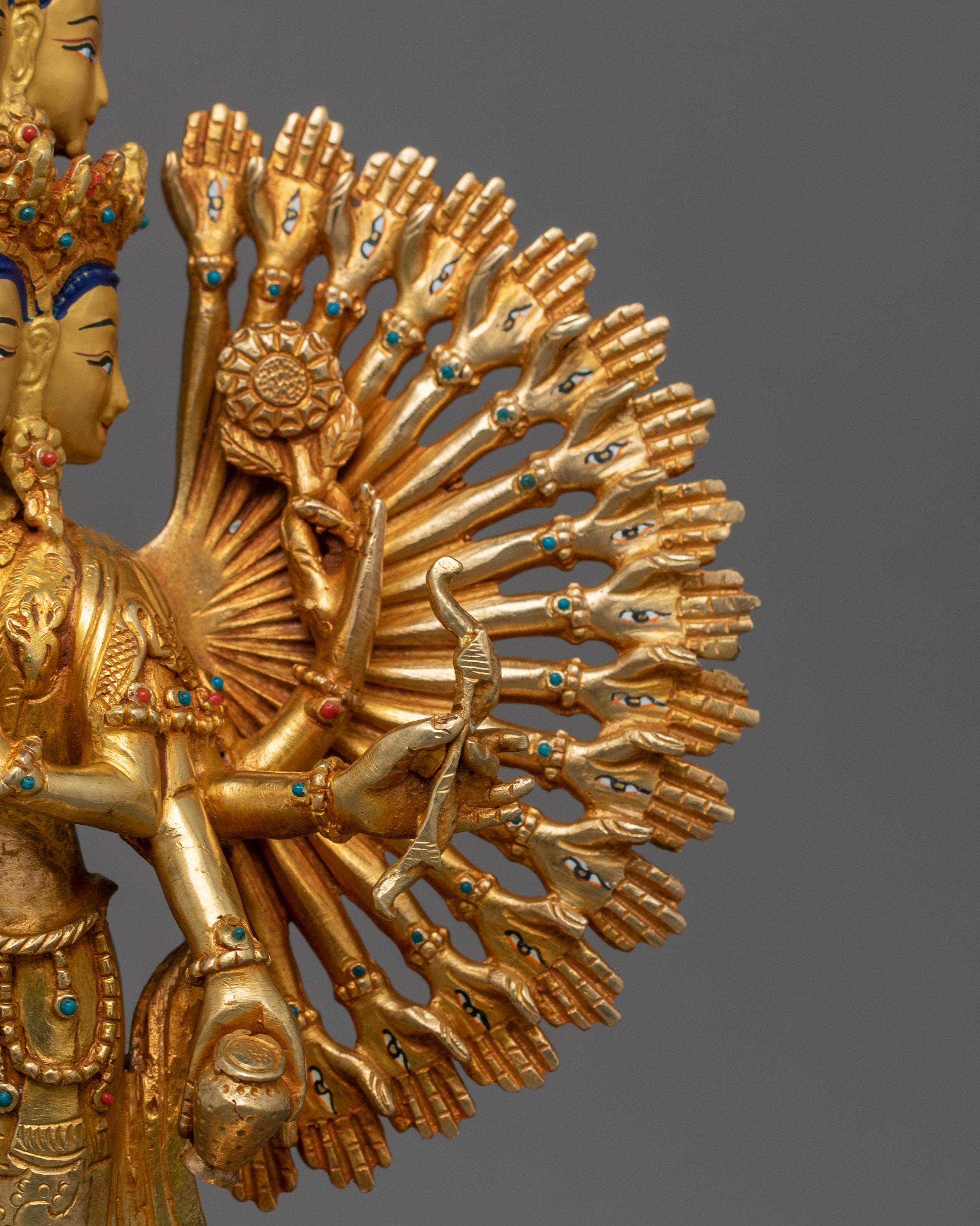 Thousand Armed Chenrezig FIgurine | Himalayan Traditional Sacred Artwork