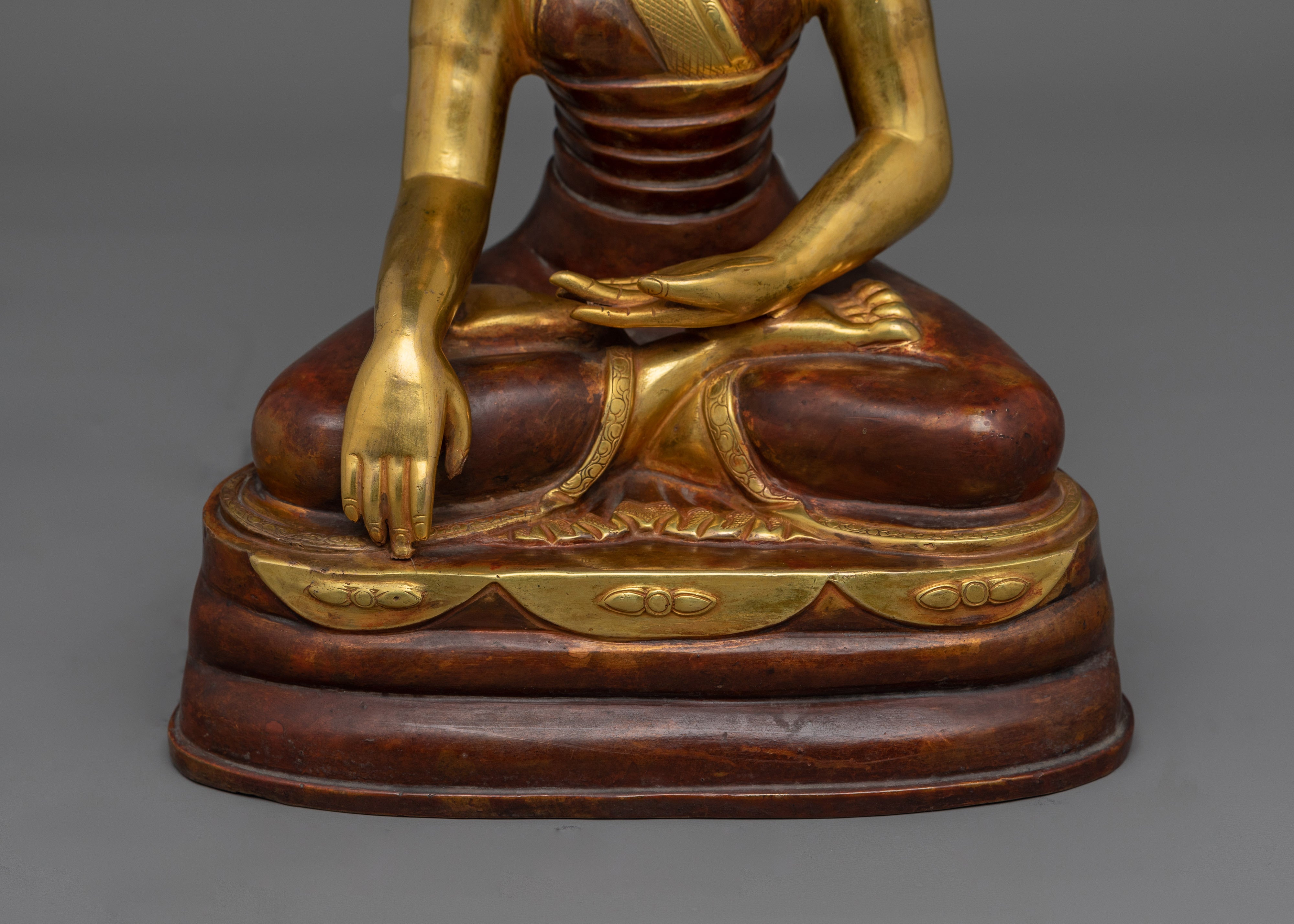 Himalayan Statue of Buddhist Masters of Tibet | 24K Gold Gilded Statue