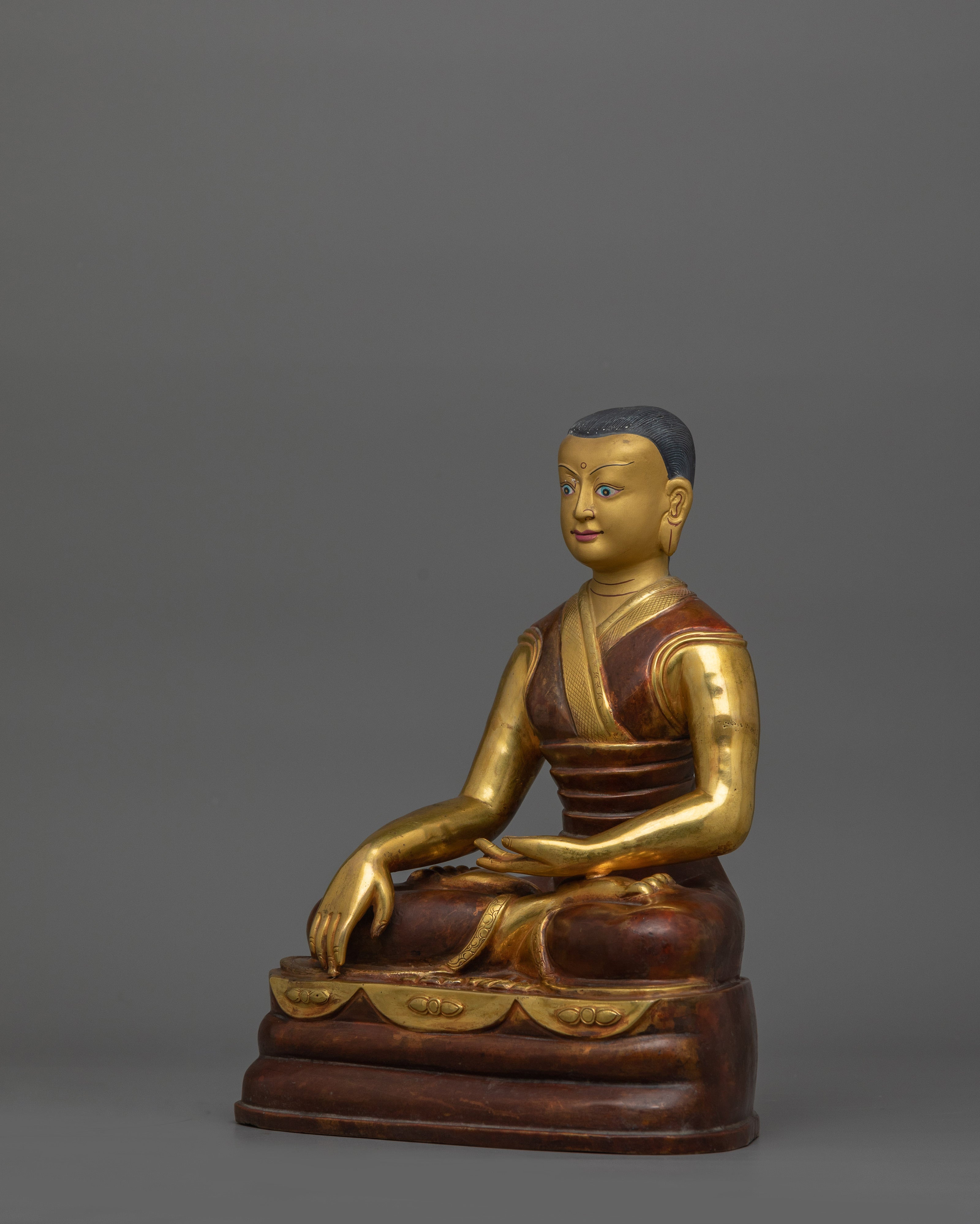 Himalayan Statue of Buddhist Masters of Tibet | 24K Gold Gilded Statue