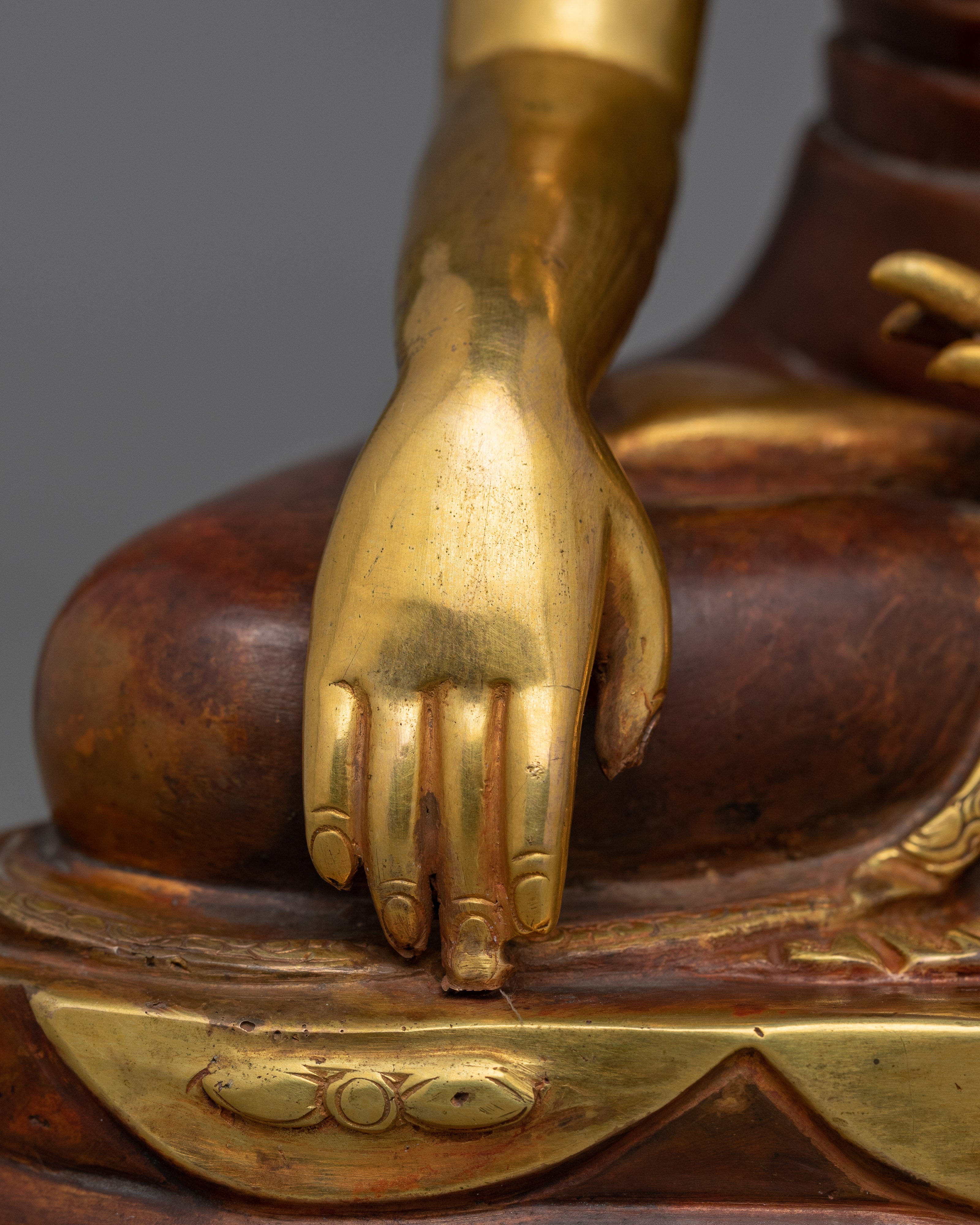 Himalayan Statue of Buddhist Masters of Tibet | 24K Gold Gilded Statue