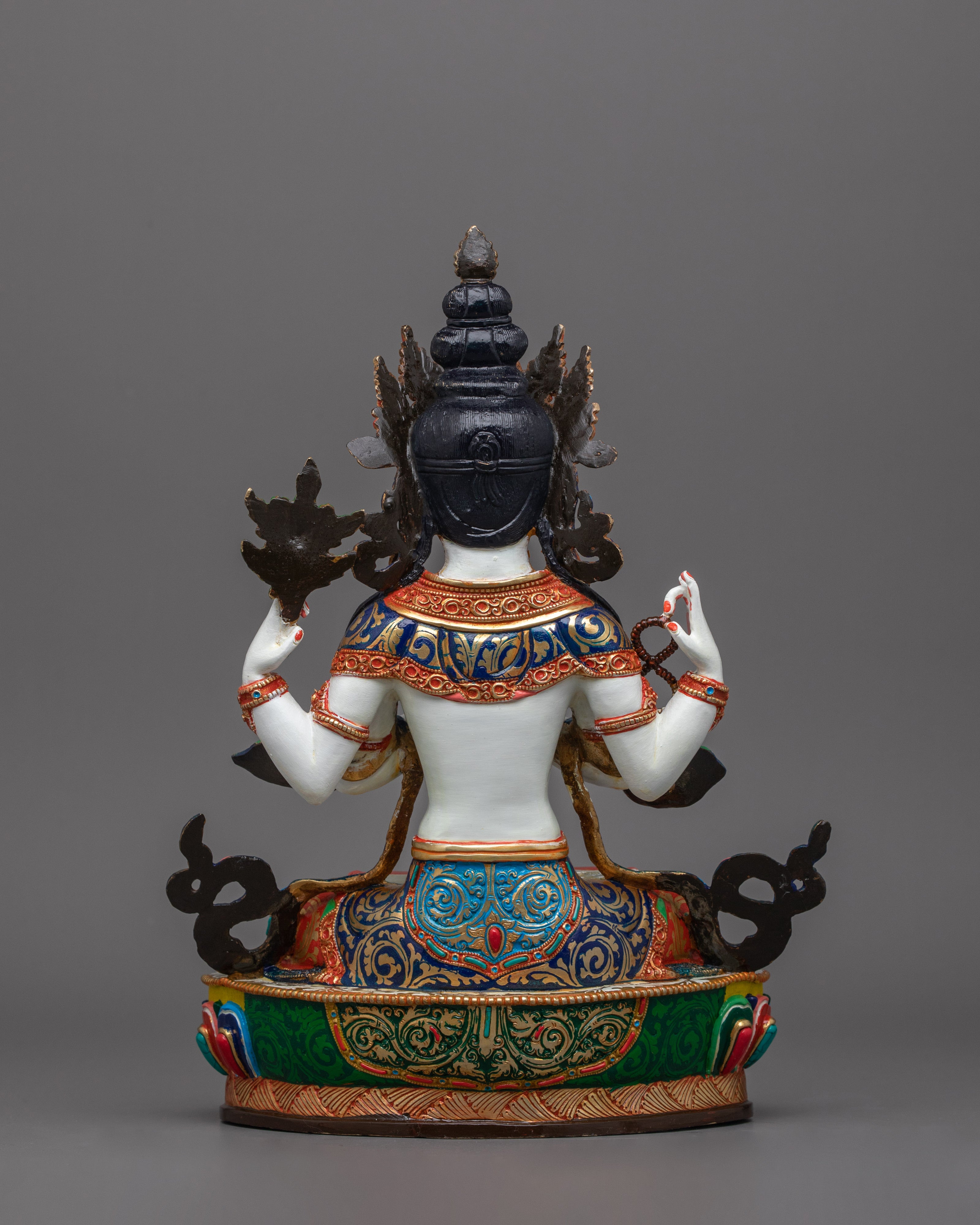 Chenrezig Buddhist Deity Sculpture | Hand-Crafted Traditional Artwork