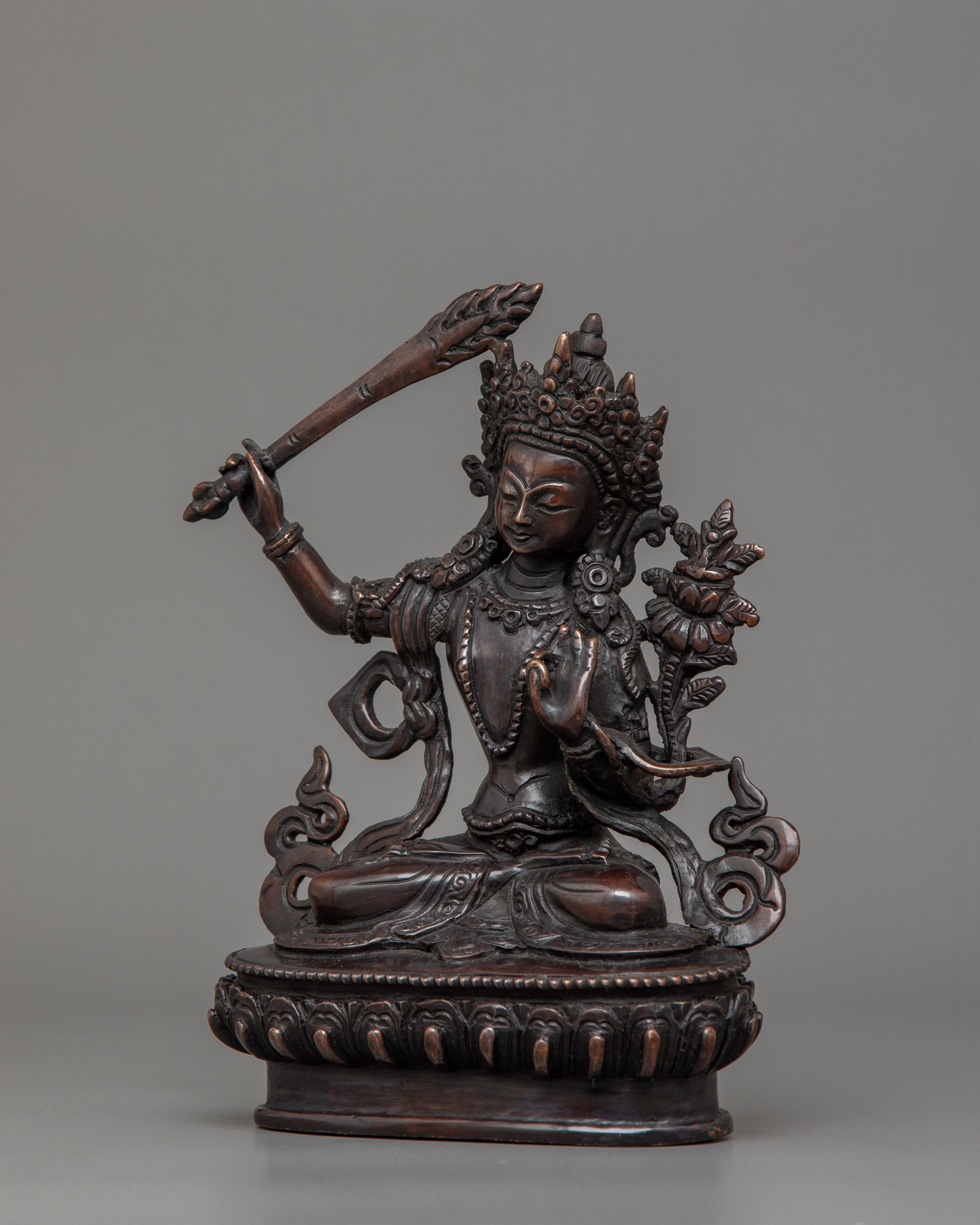 Manjushri Buddhist Deity of Wisdom Figurine | Symbol of Compassion