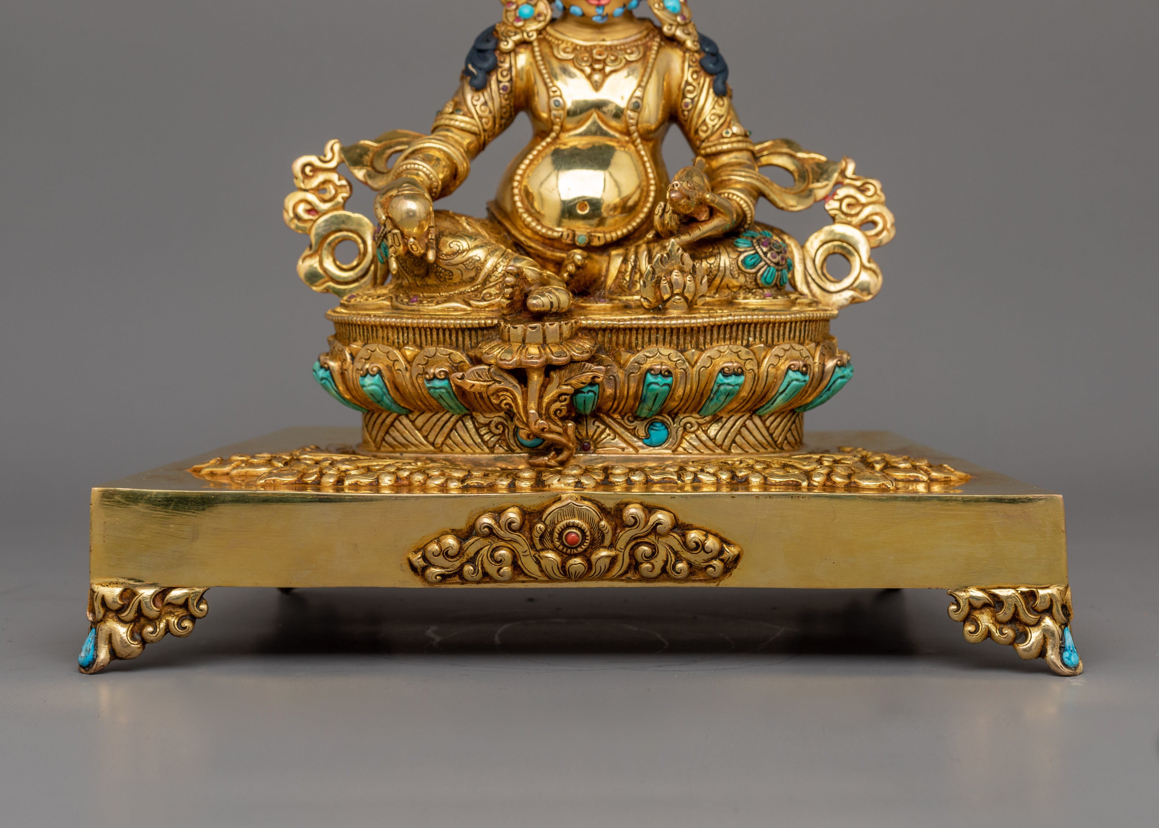 Lord Jambhala Buddhist Wealth Deity Statue – 24K Gold-Gilded Buddhist Wealth Deity