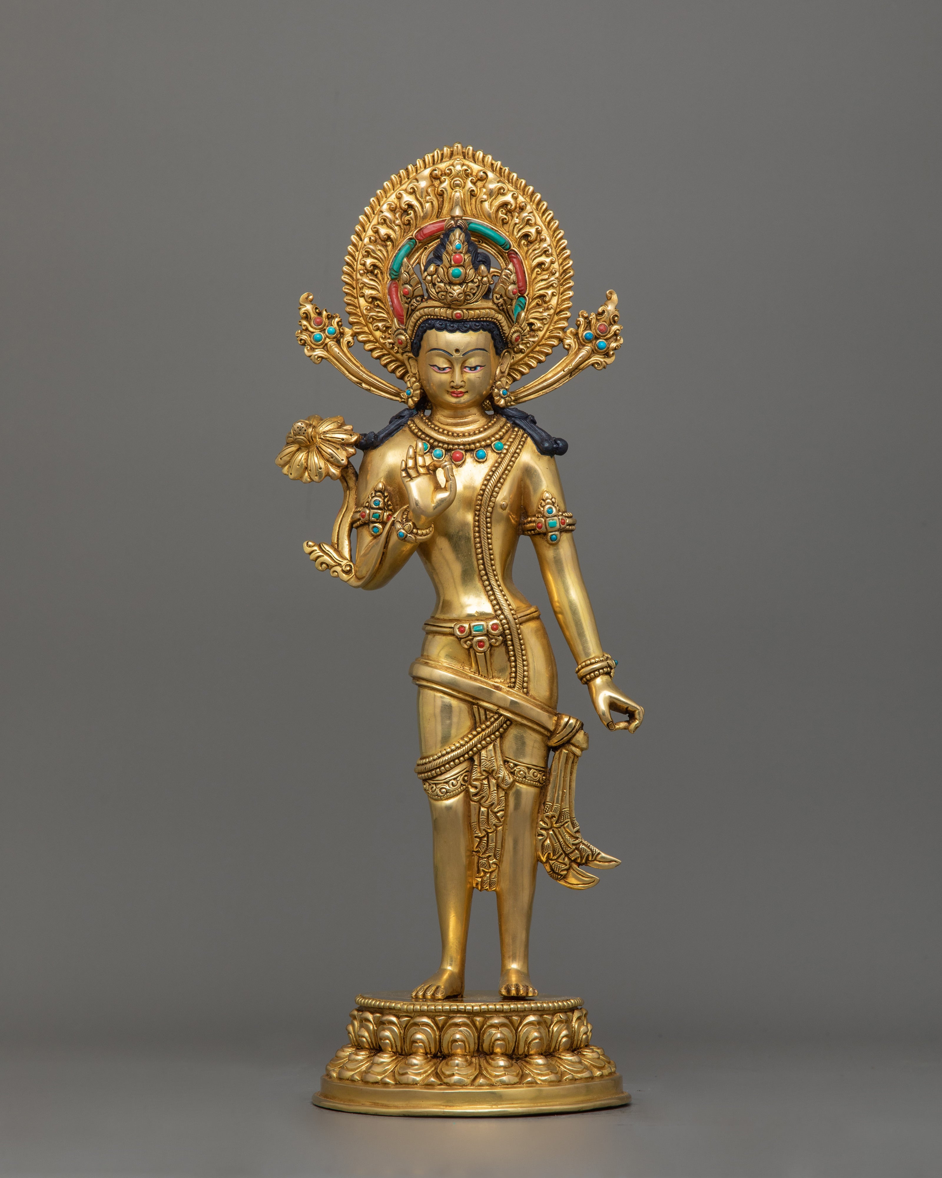 Handmade Lokeshwor Set Statue | Buddhist Deity of Compassion, and Wisdom